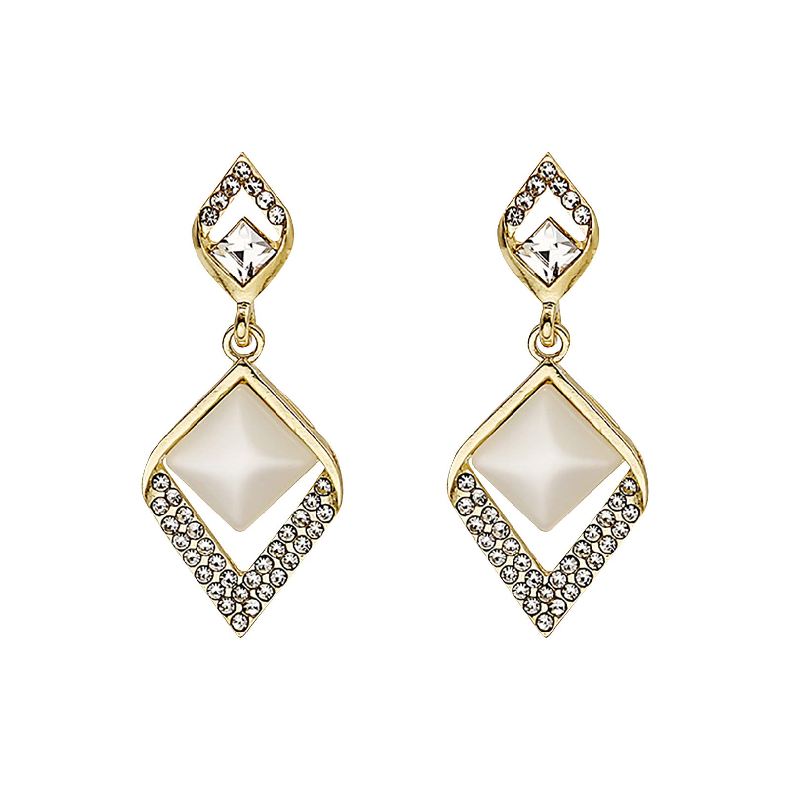 Exquisite Drop Shape Zirconia Earrings for Women - Elegant Silver Jewelry Set, Perfect Birthday Gift & Everyday Wear Accessories (One Size) - Ideal for Parties, Weddings, and Office Occasions