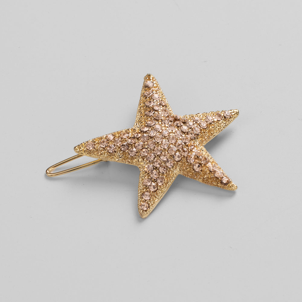 Crystal Starfish Hair Clip - Elegant Beach Wedding Hair Accessory for Women, Girls | Perfect for Summer Vacations, Bridal Showers & Boho Styling