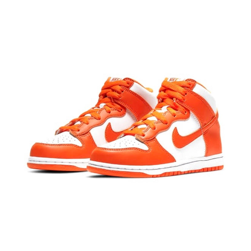 Nike Dunk High Retro GS Syracuse White Orange Blaze White Sneakers - Stylish Basketball Shoes for Women & Girls - Perfect for Casual Wear, Street Fashion & Sports