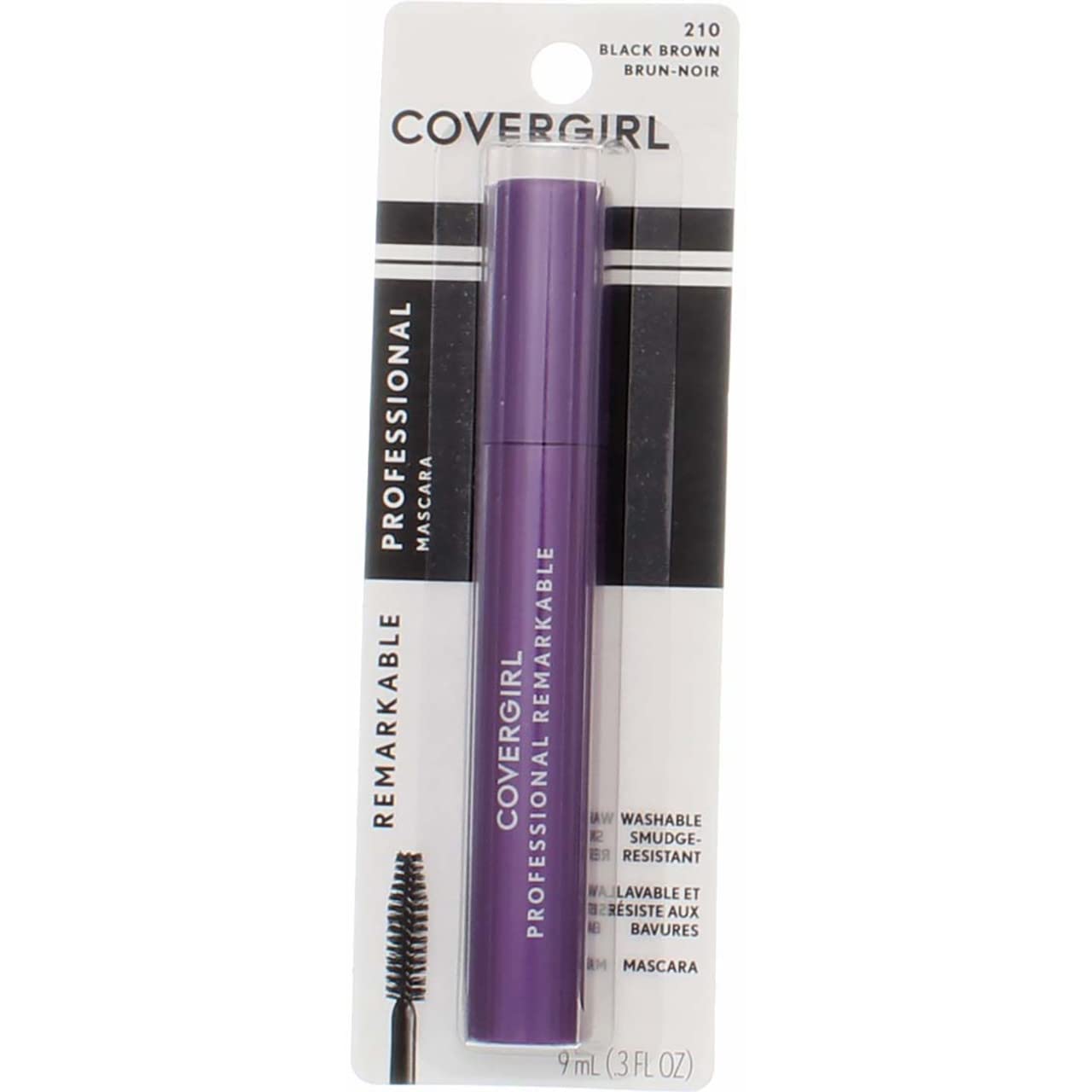 COVERGIRL Professional Remarkable Washable Mascara - Black Brown (210) 0.30 oz, 10-Pack | Volumizing & Lengthening for Everyday Wear & Special Occasions