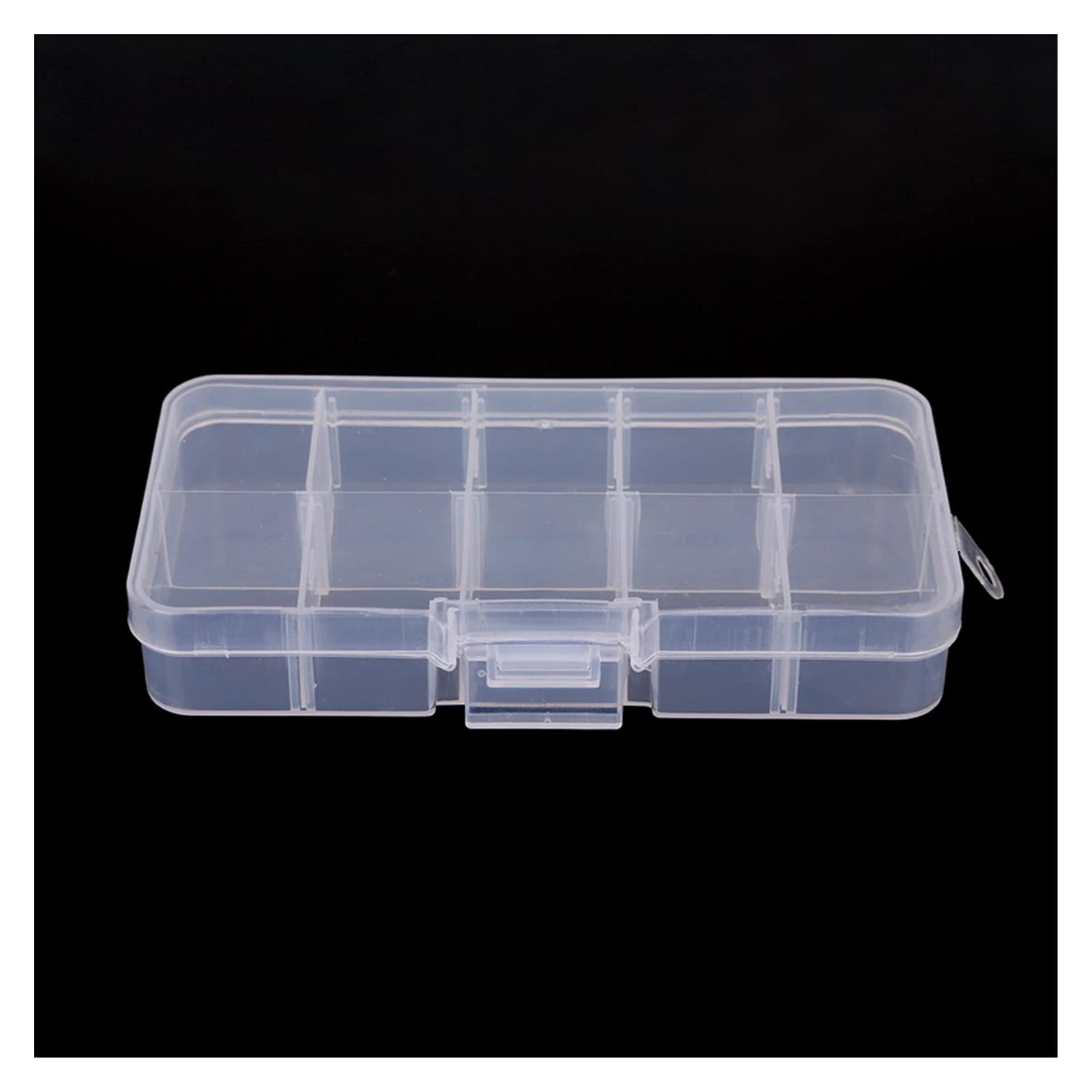 10 Grids 7 Color Adjustable Jewelry Beads Storage Box - Transparent Plastic Organizer for Pills, Nail Art Tips & Craft Supplies | Perfect for DIY Jewelry Making, Travel & Home Organization (As Shown in Picture)