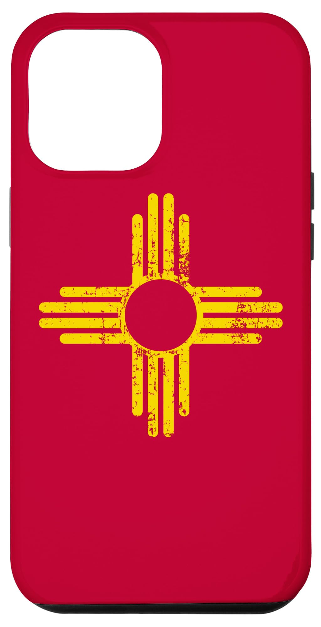 Vintage New Mexico Flag iPhone 12 Pro Max Case - Yellow & Red Southwest Design | Perfect for Travel, Photography & Southwest Style Enthusiasts