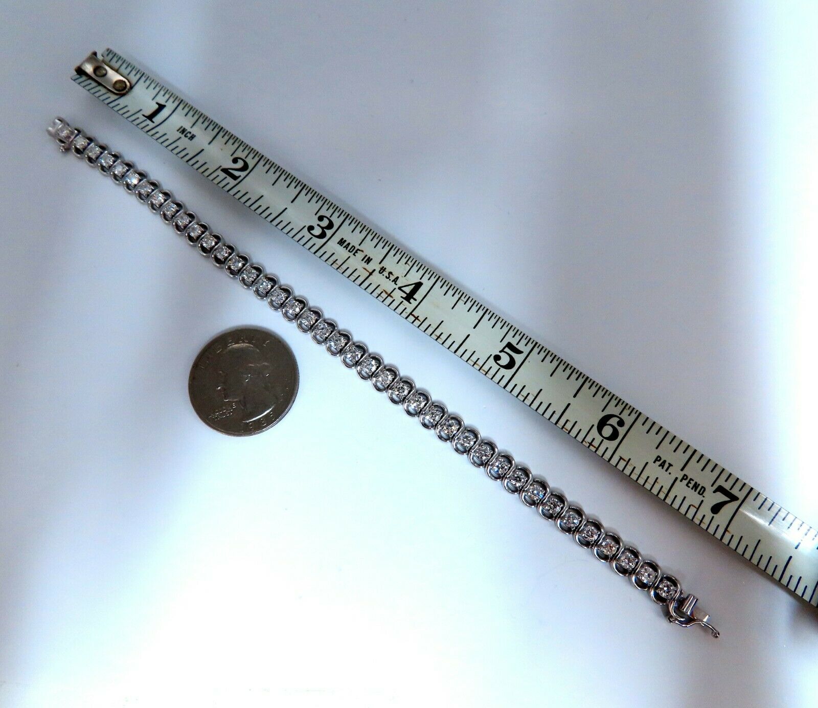 3.80 Carat Natural Diamond Tennis Bracelet in 14K Gold - Elegant Interlink Design for Women, Perfect for Weddings, Anniversaries & Special Occasions