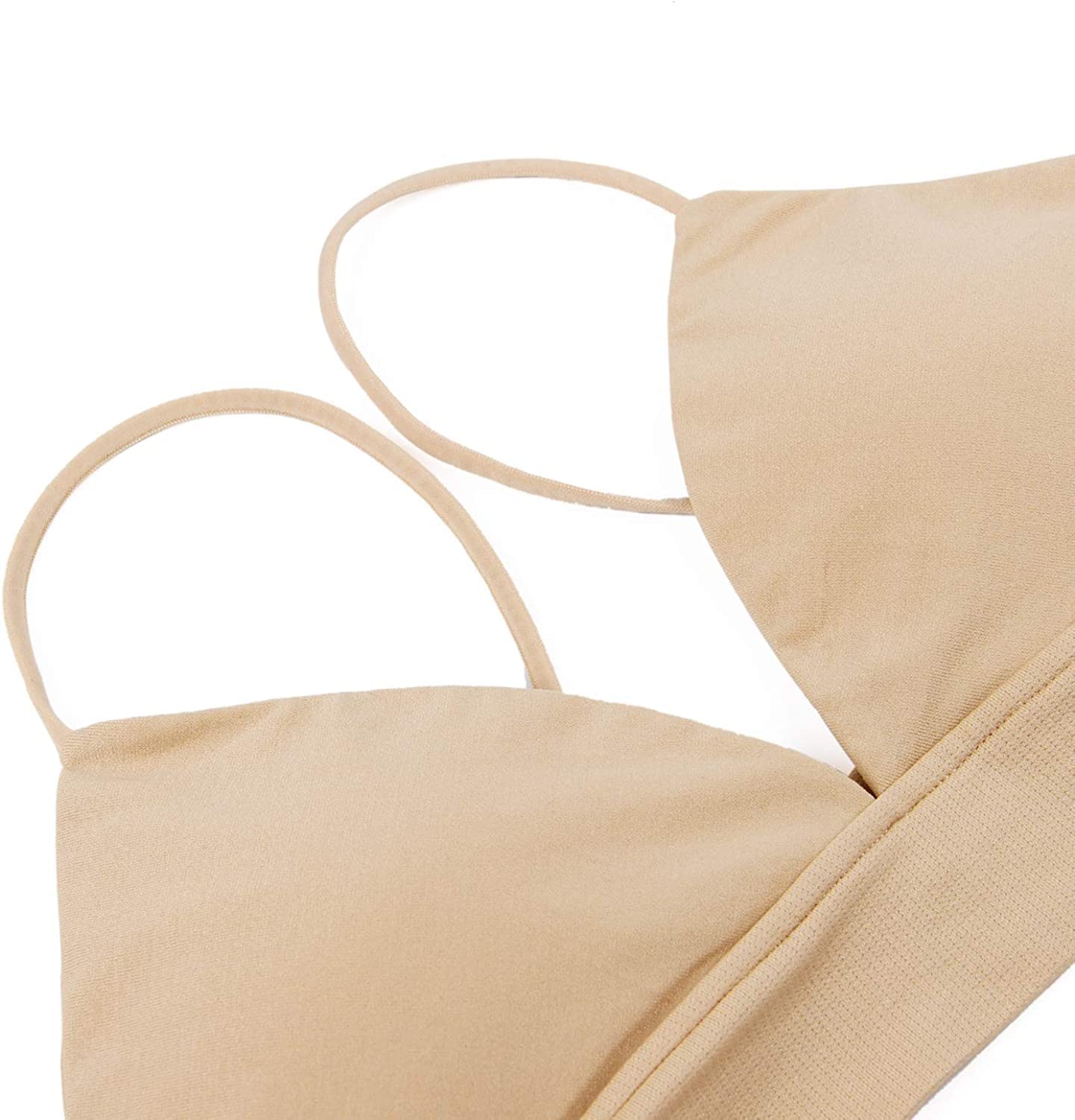 INIBUD Women's Wireless Bralette with Removable Padded Triangle Cups - Comfortable Pull-On Design for Yoga, Lounge & Everyday Wear