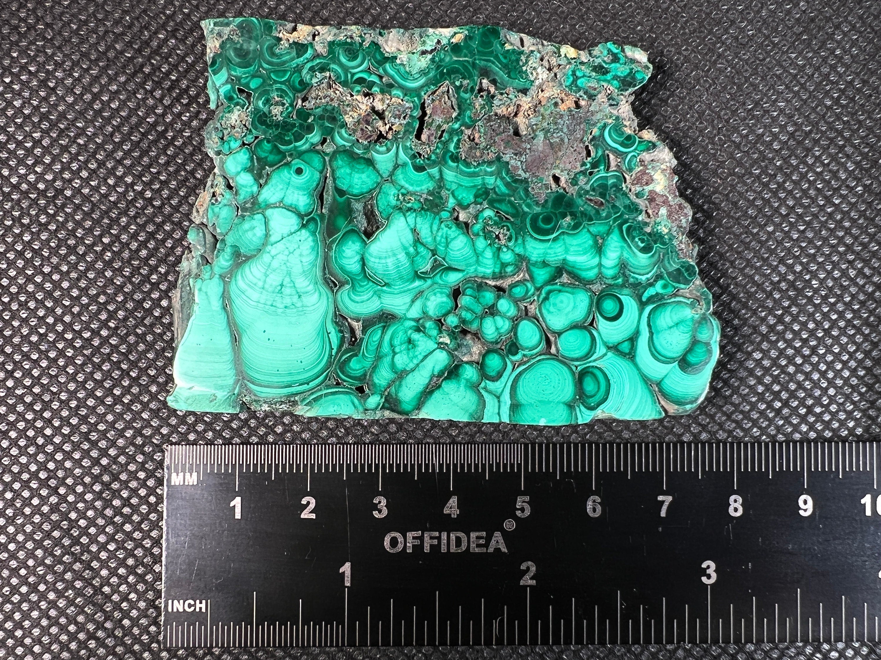 Natural Green Malachite Crystal Slab - Premium Raw Stone for Jewelry Making, Unique Spiritual Gift, Home & Office Decor (50461) - Perfect for Meditation Spaces, Healing Crystals Collection & DIY Craft Projects