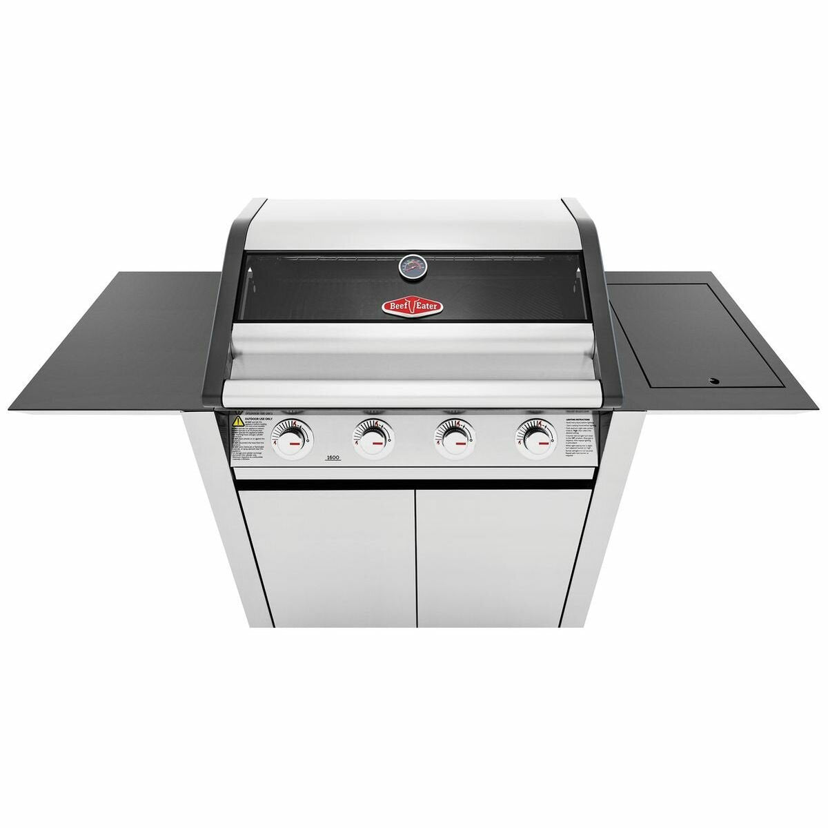 Beefeater 1600 Series 4-Burner Stainless Steel Gas Grill with Side Burner & Rolling Cart - Perfect for Backyard BBQs, Outdoor Cooking & Patio Entertaining