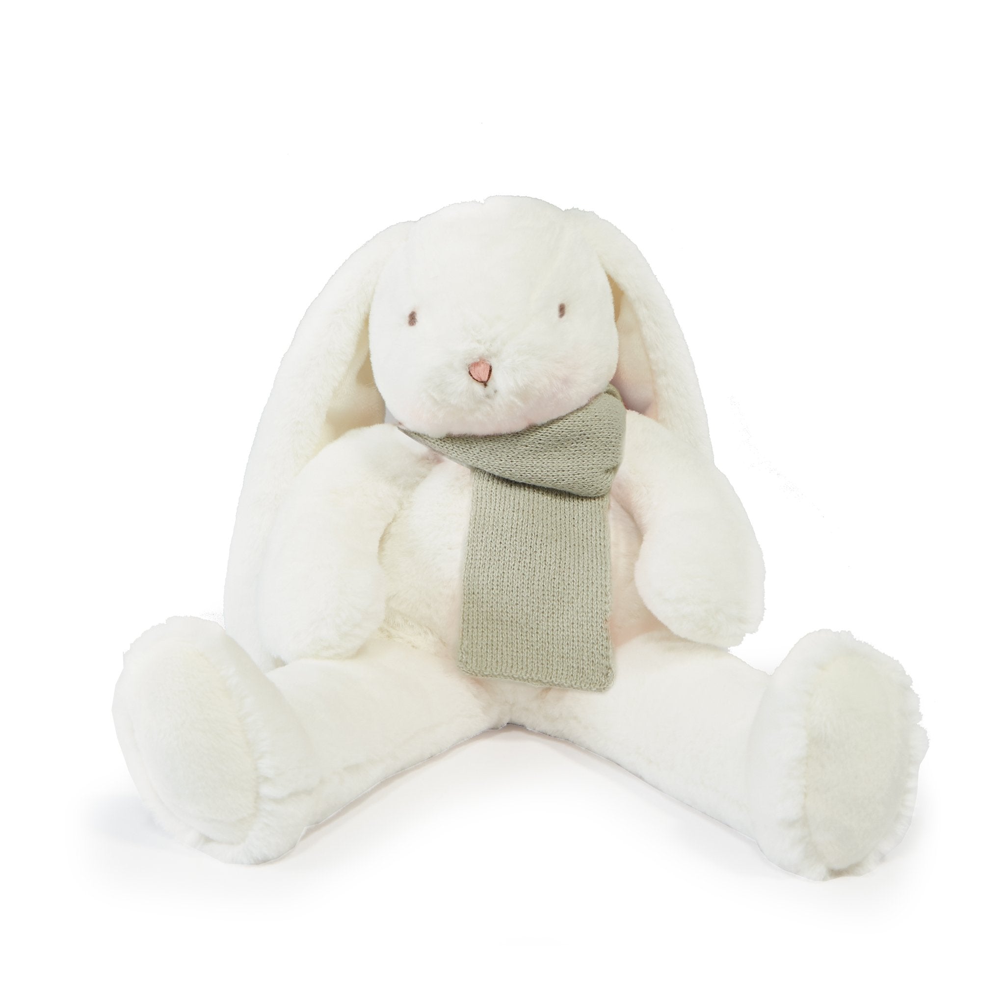 Snowdrop Nibble Fur Bunny Plush Toy with Gray Scarf - Retired Collectible Stuffed Animal for Home Decor, Gift Giving & Easter Decorations
