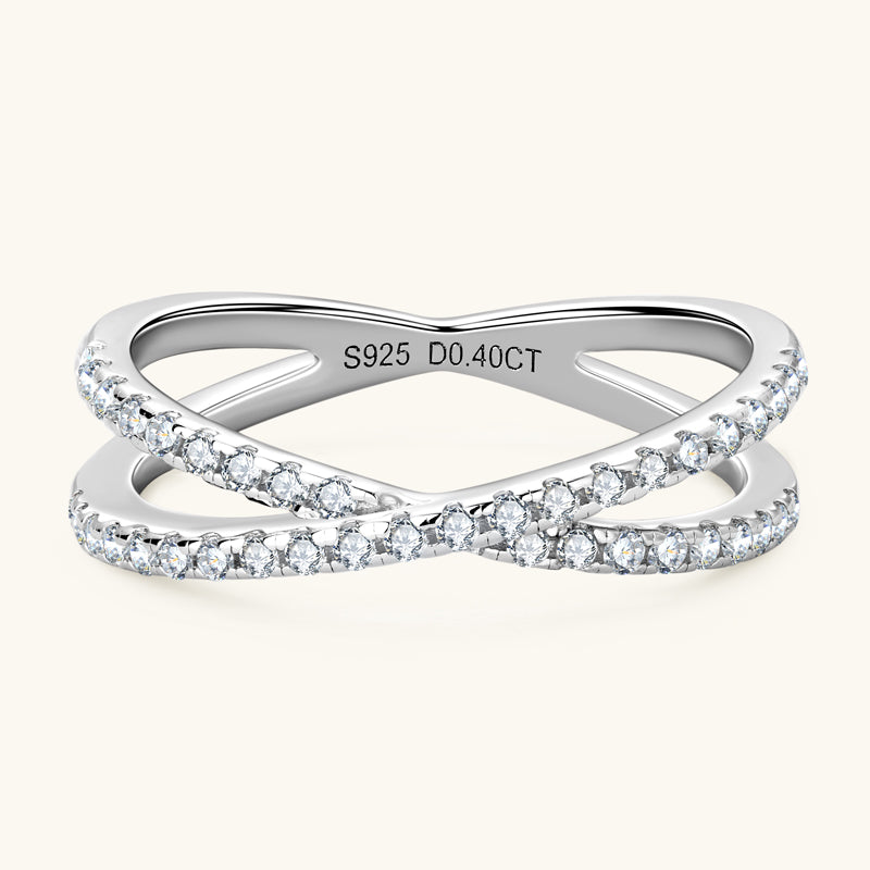 Exquisite Deep Love Premium Moissanite Pavé Wedding Band - Elegant Engagement Ring for Women, Durable 925 Sterling Silver Jewelry - Perfect for Proposals, Anniversaries & Romantic Occasions