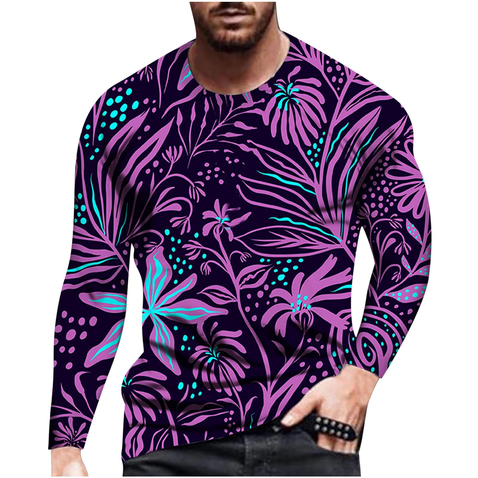 Men's Graphic Long Sleeve T-Shirt - Hip Hop Print Pullover Sweatshirt for Casual Wear | Streetwear, Daily Outfits & Urban Fashion