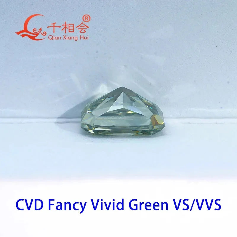 1.2ct VS1 CVD Lab-Grown Diamond - Fancy Vivid Green Radiant Shape GEMID Certified Loose Stone for Engagement Rings & Fine Jewelry