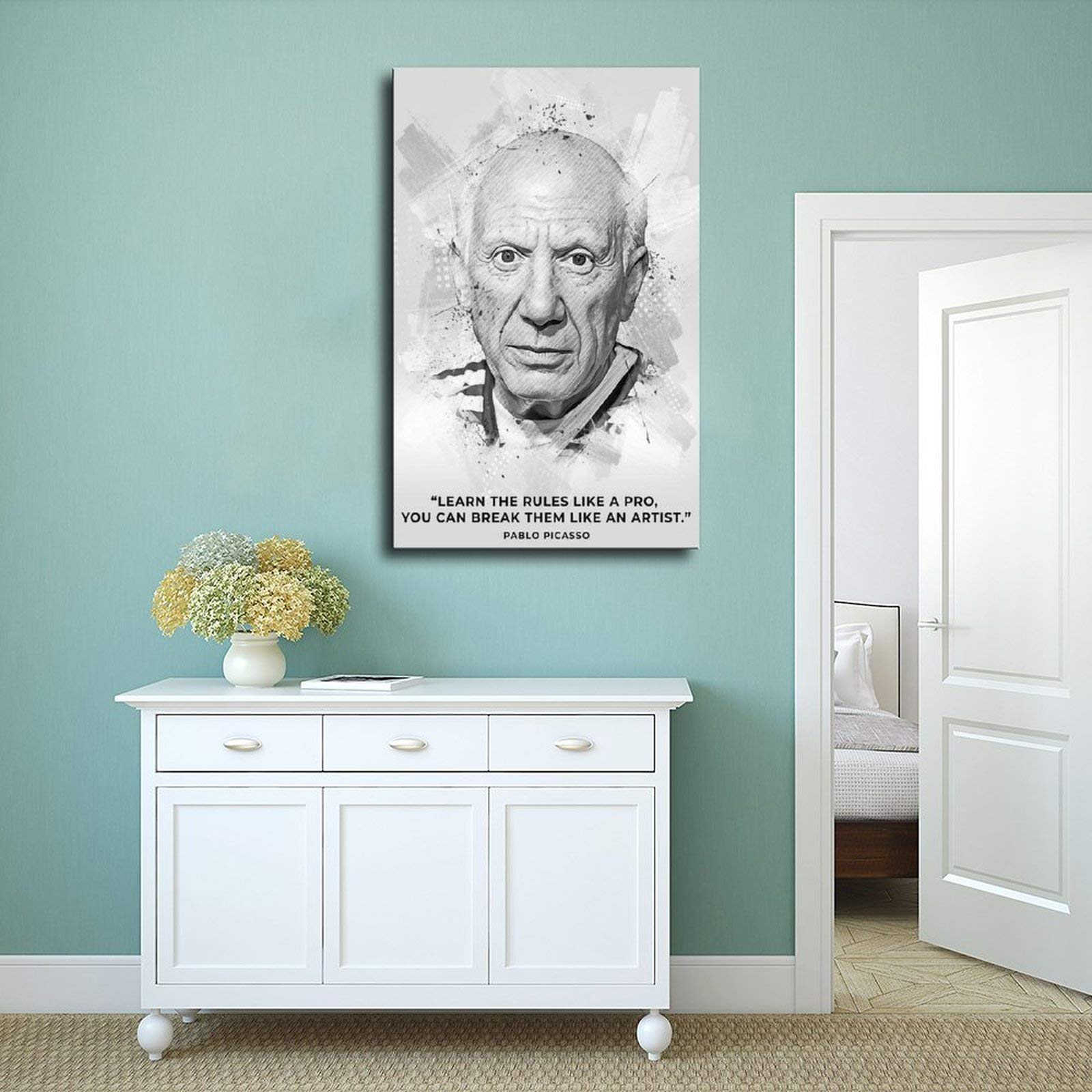 BAOGELI Pablo Picasso Motivational Quote Canvas Wall Art - 24×36 Inch (60×90cm) Inspirational Painting for Home, Living Room & Office Decor | Perfect for Gifts, Housewarming & Interior Design