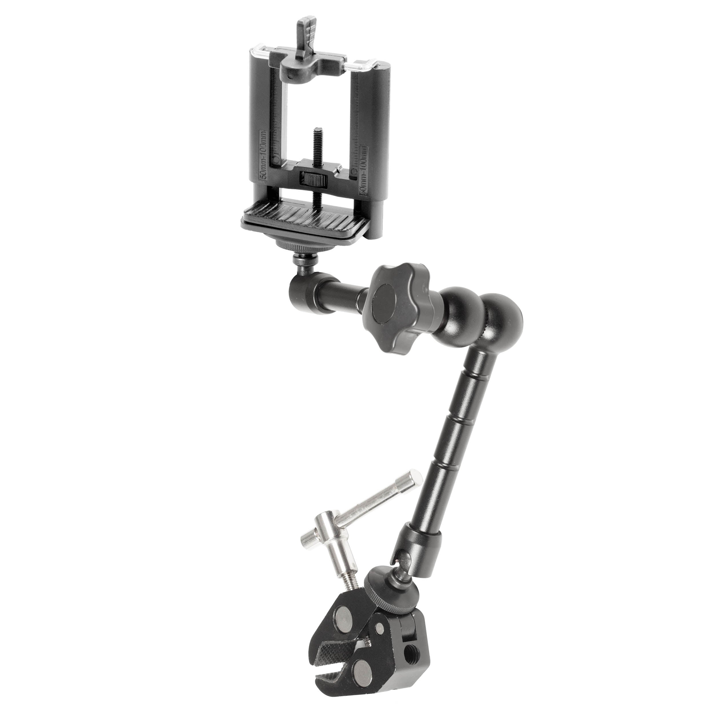Universal Smartphone Magic Arm Holder - Adjustable Desk & Table Mount Kit for Hands-Free Video Calls, Gaming & Content Creation