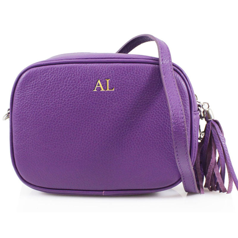 Carnaby Of London Embossed Initial Gold Leather Crossbody Bag for Women - Stylish Designer Handbag for Everyday Use, Work, and Travel