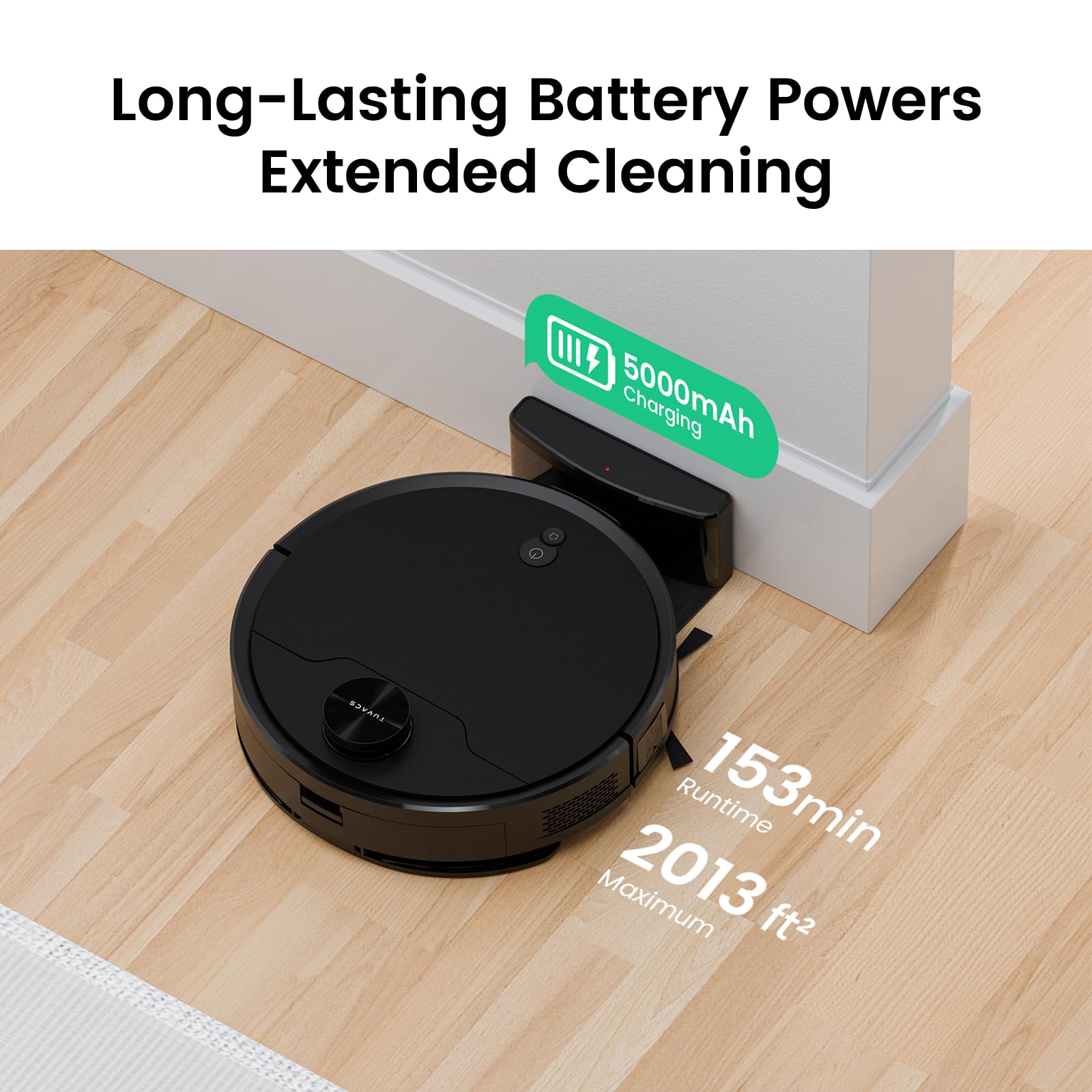Low-Pile Carpet Robot Vacuum Cleaner with 360° LiDAR Navigation | 153 Mins Runtime | Wi-Fi/App Control | Strong Suction for Pet Hair | Advanced Obstacle Avoidance | Ideal for Hardwood Floors & Carpets | Perfect for Pet Owners & Busy Households