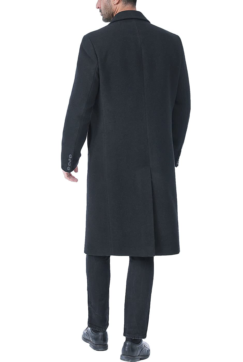 BGSD Men's Wool Blend Single Breasted Long Walking Coat - Winter Overcoat for Tall & Short Sizes | Formal & Casual Outerwear for Office, Dating & Daily Wear