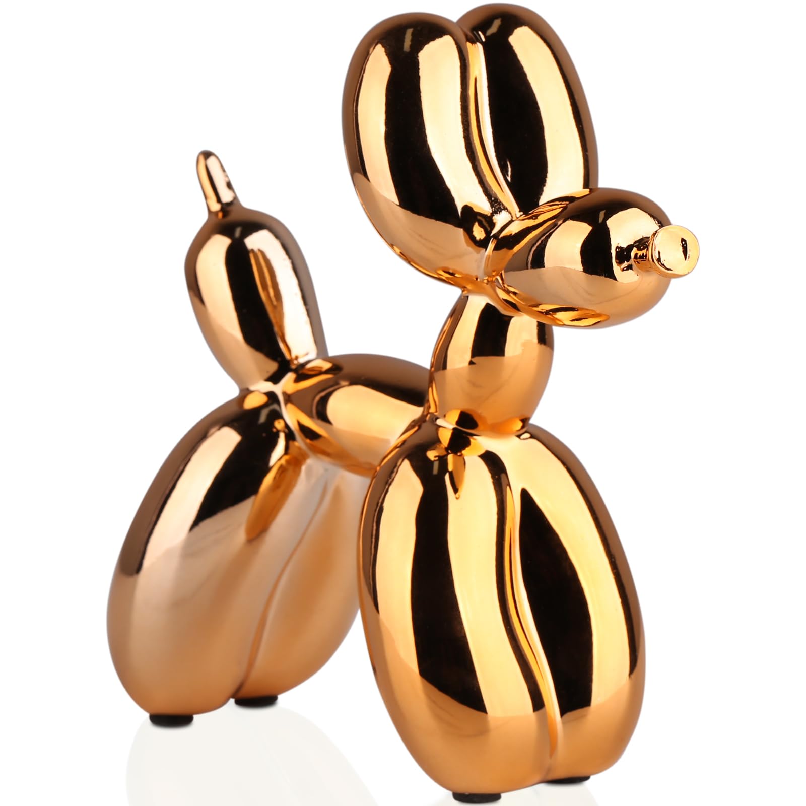 XIAOMI Orange Balloon Dog Statue - Modern Animal Sculpture for Home & Office Decor - Perfect for Living Room, Bedroom, Bookshelf & Gift Giving