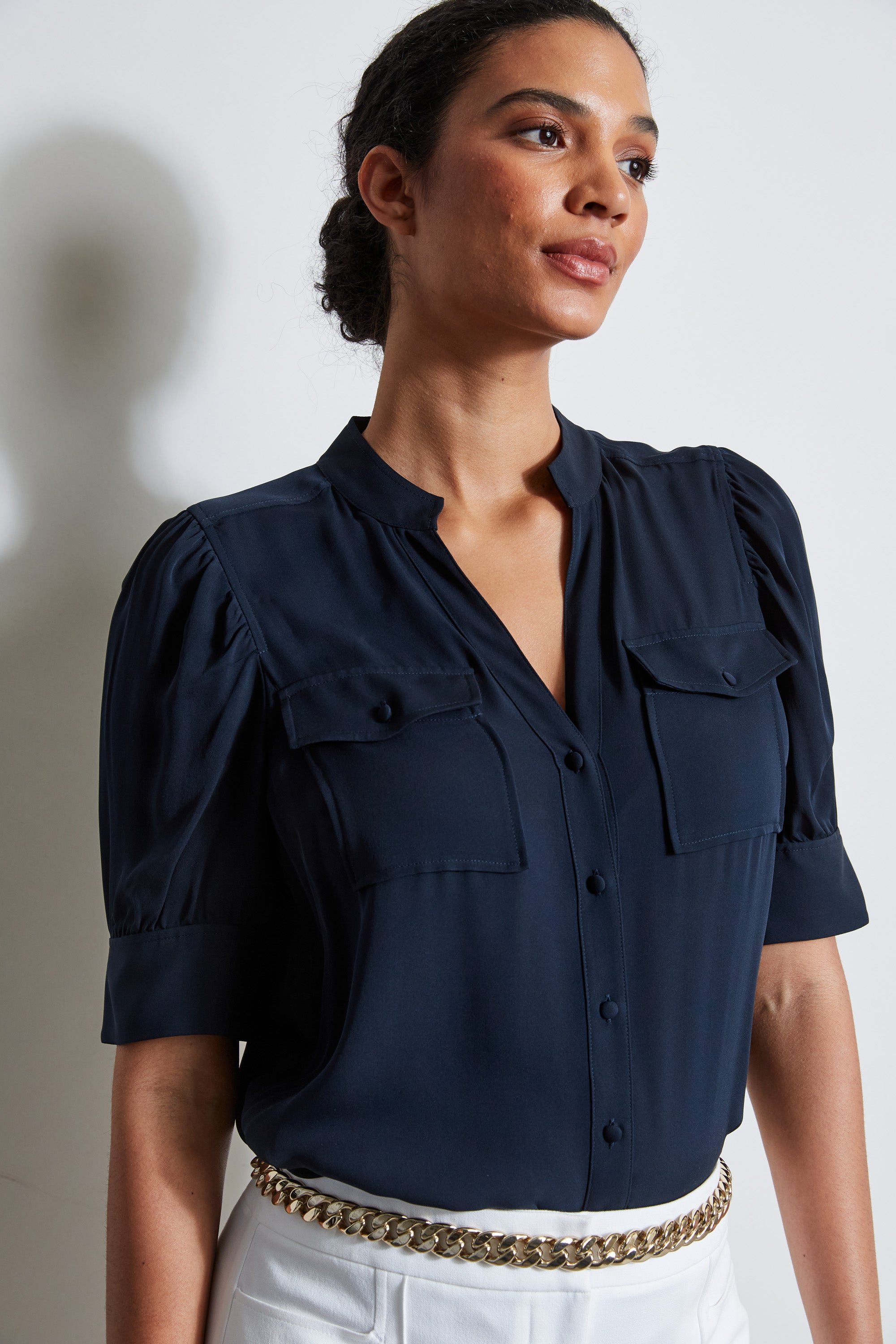 Premium Short Sleeve Silk Utility Shirt for Men & Women - Breathable & Comfortable Casual Wear for Office, Travel & Summer Outfits