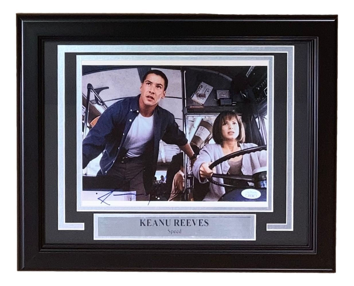 Authentic Keanu Reeves Signed Framed 8x10 Speed Movie Photo with JSA Certificate - Perfect for Movie Memorabilia Collectors & Home Theater Decor