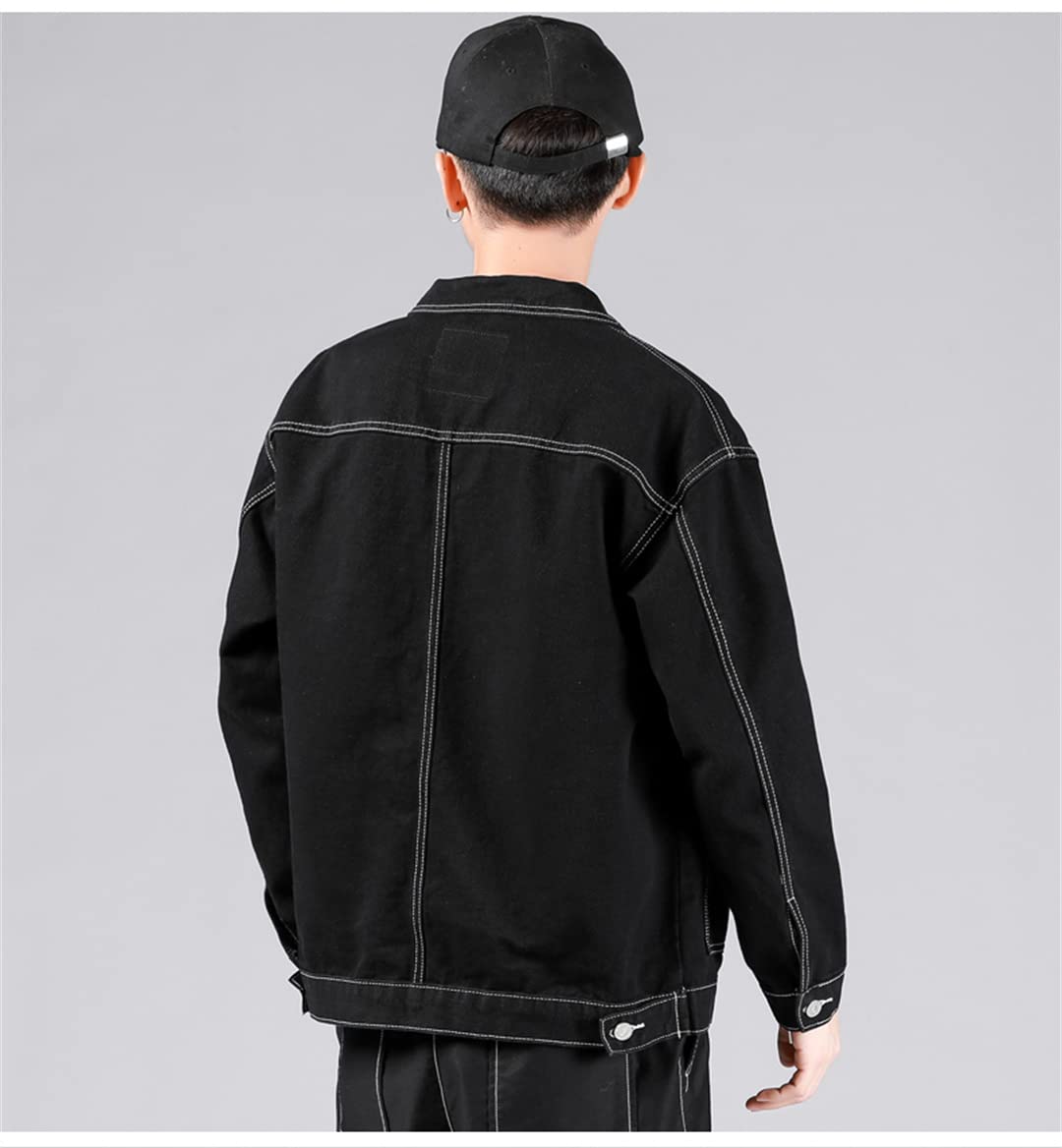Men's Bomber Jacket 2023 | Korean Style Denim Jacket for Spring & Fall | Fashionable Slim Fit Outerwear for Casual Wear | Perfect for Street Style, Dating & Daily Outfits