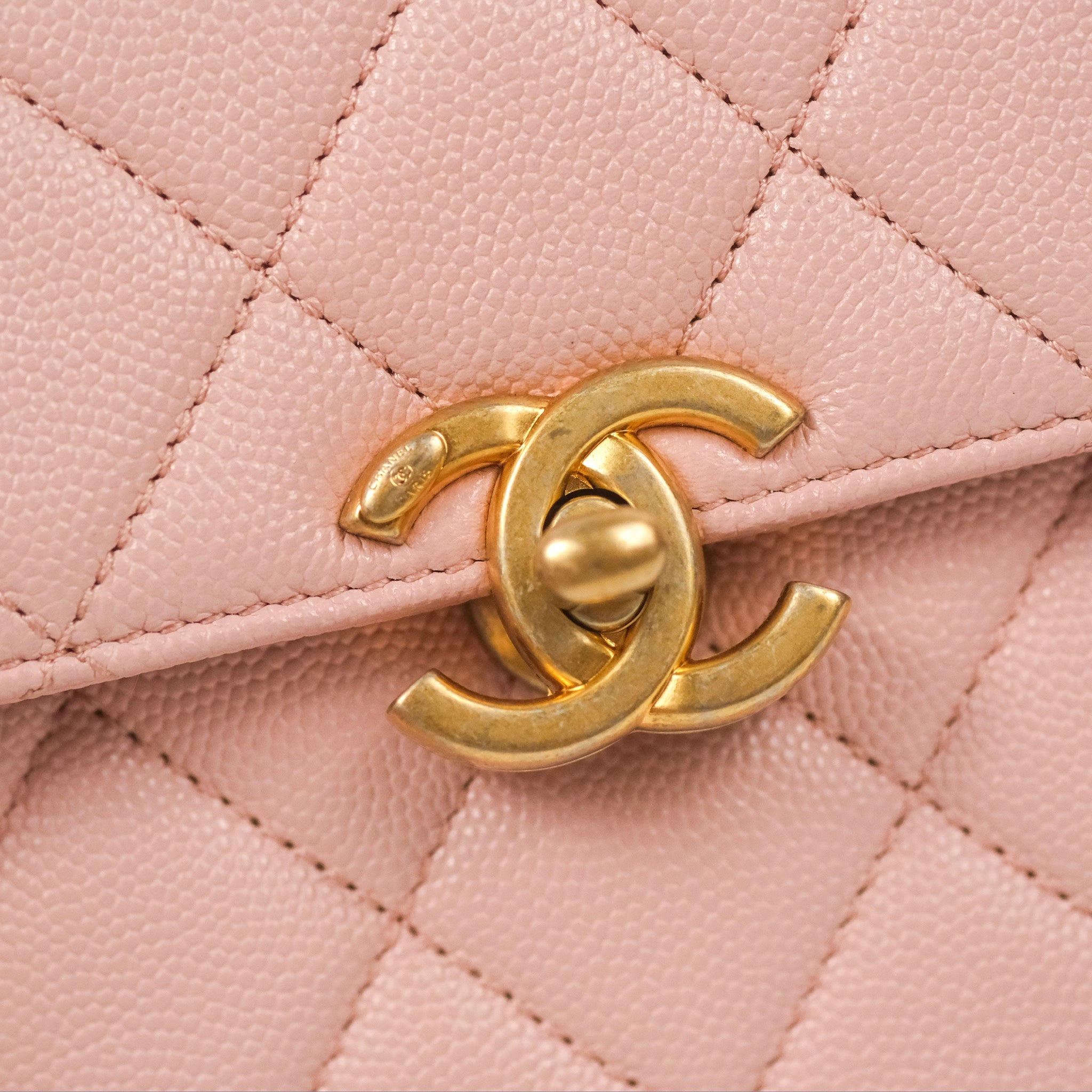 Chanel Carry Me Top Handle Flap Bag in Pink Caviar Leather with Aged Gold Hardware 23S Collection - Perfect for Date Nights, Parties & Special Occasions