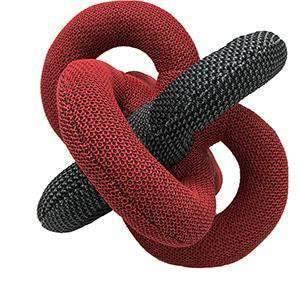 Loopies Pretzel Shape Kickers Tough Squeaker Dog Toy - Durable Chew Toy for Aggressive Chewers, Interactive Play & Training - Red (Great for Fetch, Tug-of-War & Indoor/Outdoor Play)