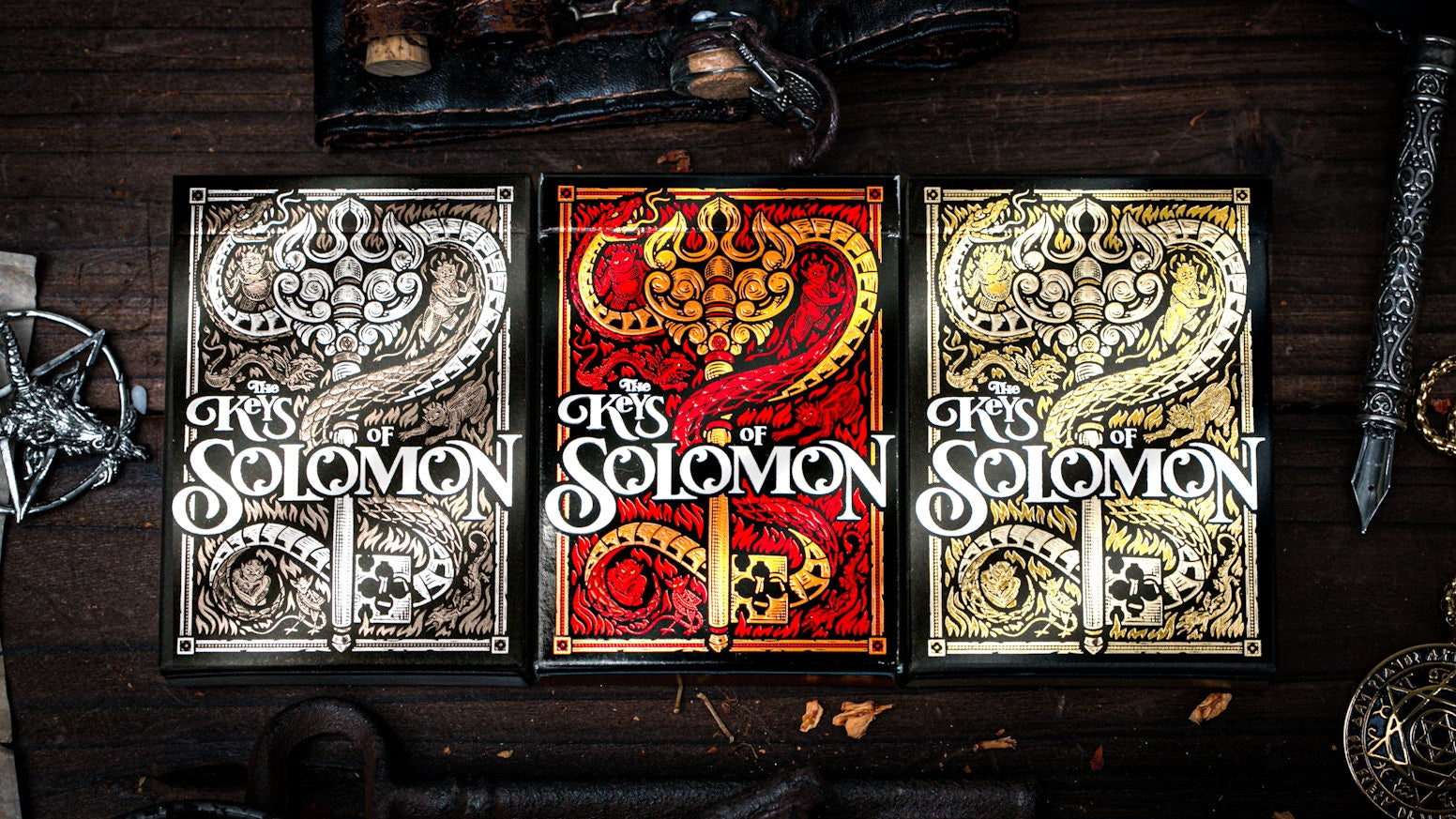 The Keys of Solomon Blood Pact Playing Cards - Occult Tarot Deck for Divination, Magic Rituals & Collectors | Perfect for Gothic Games, Spell Casting & Mystic Gatherings