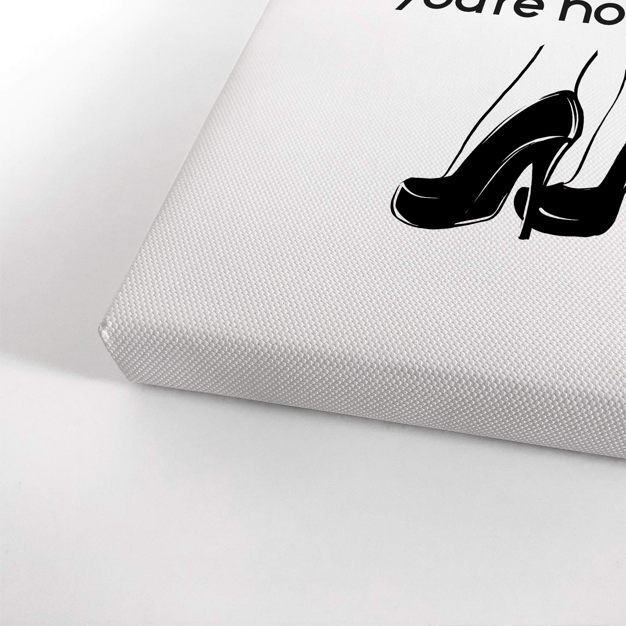 Smile Art Design 'You Can’t Make Everyone Happy You’re Not Shoes' Quote - High Heels Fashion Canvas Print Wall Art for Girls Room, Women's Dorm, Bedroom & Living Room Decor - Ready to Hang 40x30 - Perfect for Fashion Lovers & Home Styling
