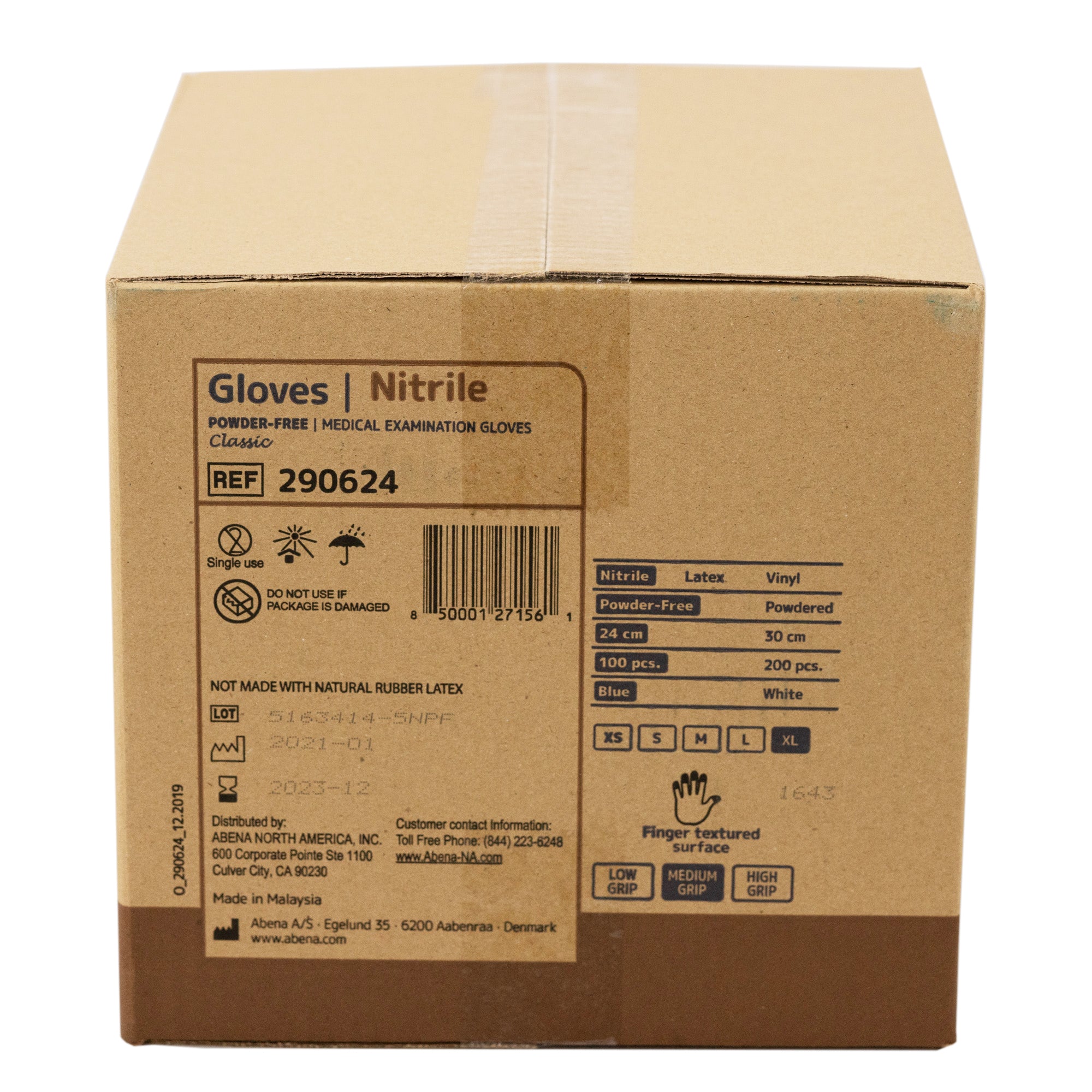 Premium Abena Nitrile Gloves - Disposable, Powder-Free, Latex-Free, 100 Pcs/Box - Ideal for Medical, Dental, Food Service & Home Cleaning