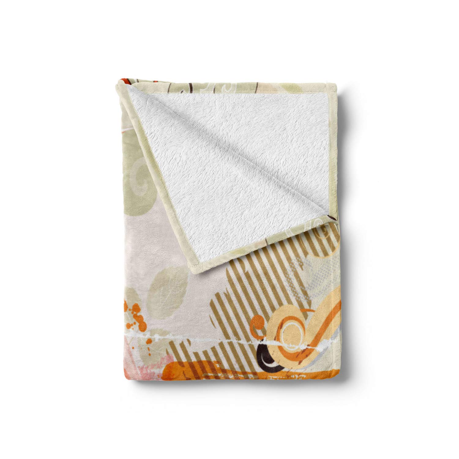 Ambesonne Rose Throw Blanket - Soft Flannel Fleece Blanket with Abstract Grunge Rose & Floral Retro Design, 50