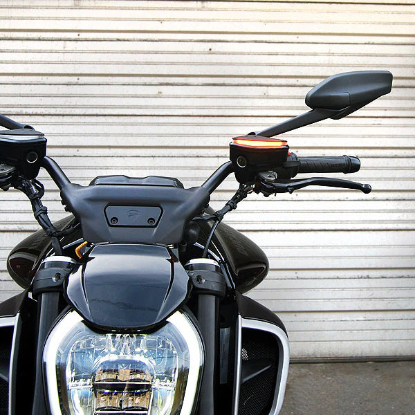Ducati Diavel V4 Front Turn Signals LED Indicators - Compatible with 2023-2024 Models - High Visibility Motorcycle Safety Lights for Night Riding & Urban Commuting