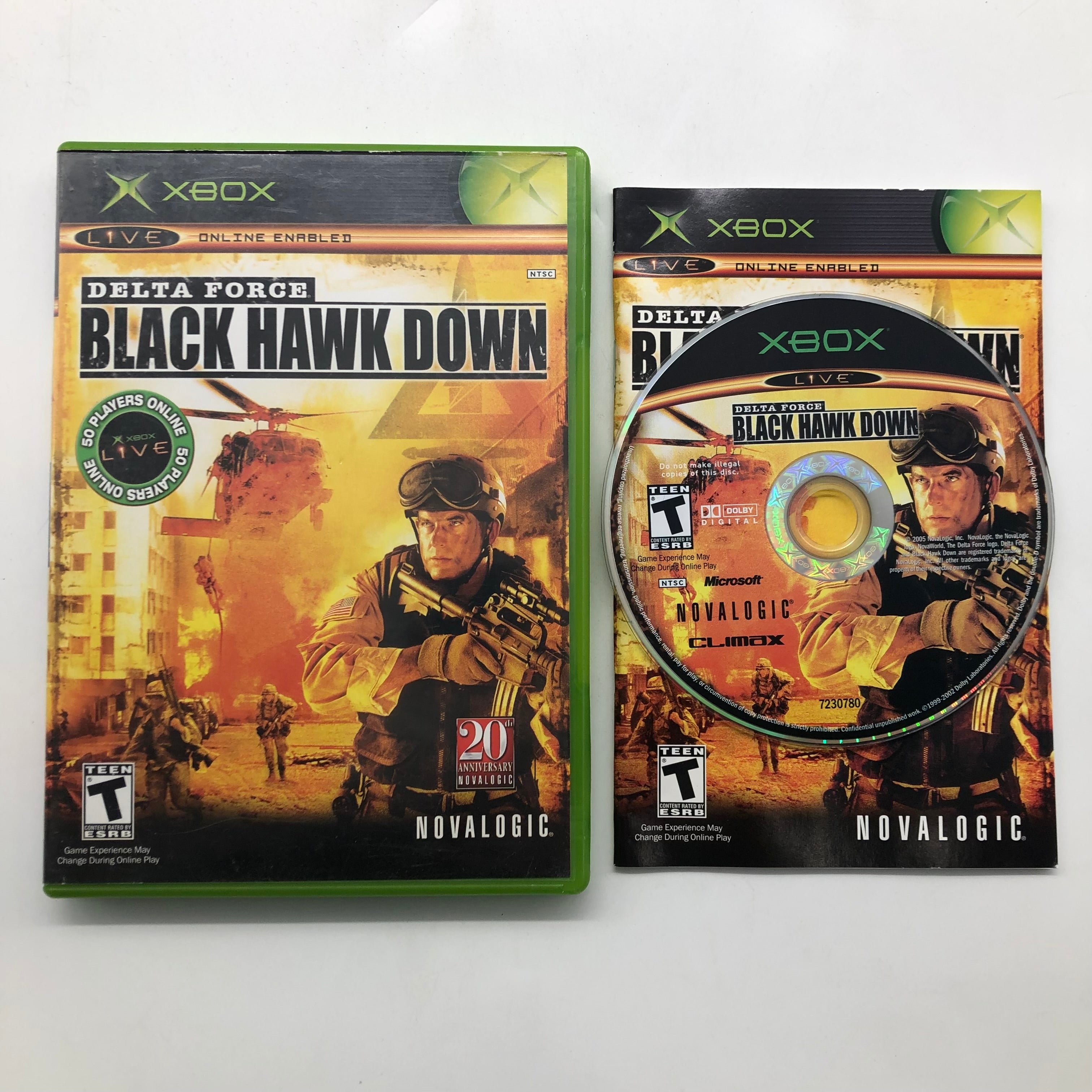 Delta Force Black Hawk Down Original Xbox Game with Manual - PAL Version | Action-Packed Military Shooter for Xbox | Perfect for Retro Gaming & Collectors