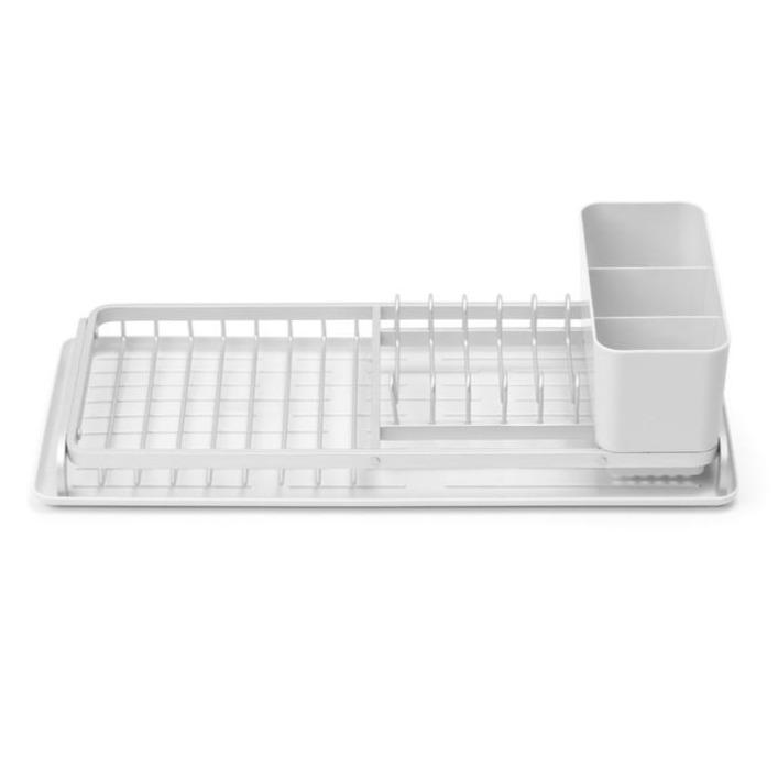 Compact Dish Drying Rack Light Grey - Space-Saving Kitchen Organizer for Countertop, Sink, or Cabinet - Perfect for Small Apartments, RVs, and Dorm Rooms