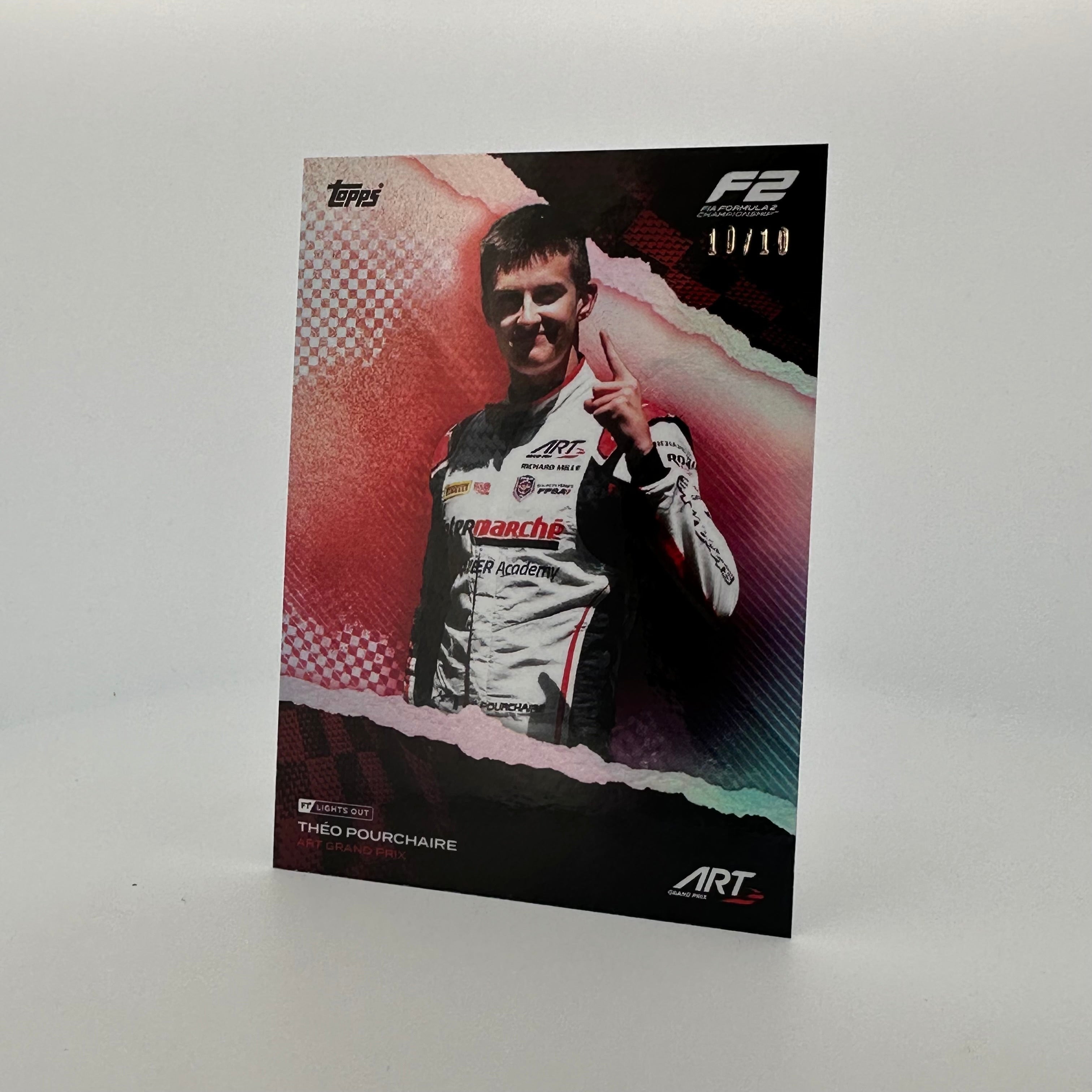 Theo Pourchaire 2022 Topps Lights Out #10/10 Red - Rare Racing Card for Collectors & Fans - Perfect for Trading, Display, and Memorabilia