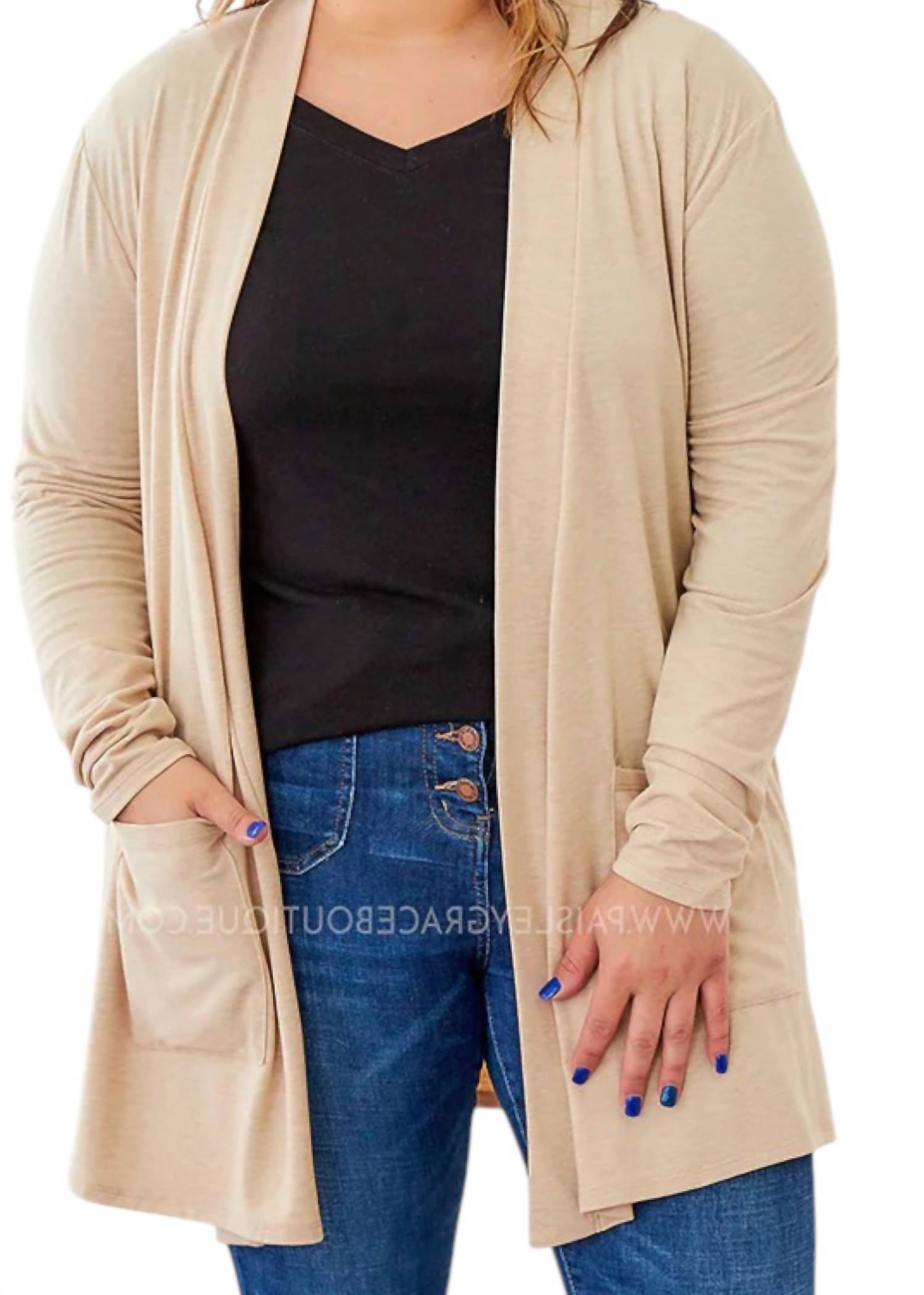 Kissed By Cashmere Lightweight Taupe Beige Cardigan for Women | Soft & Cozy Fall Layering Piece | Perfect for Office, Date Night & Casual Outfits