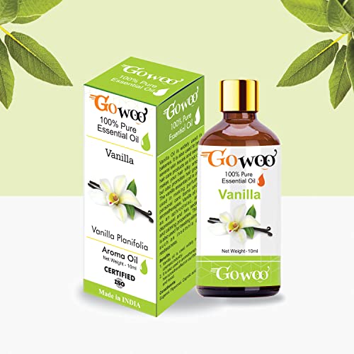 GO WOO Pure Vanilla Aroma Oil for Body - Natural Fragrance Oil for Skin, Hair & Massage - Perfect for Aromatherapy, Relaxation & DIY Beauty Products
