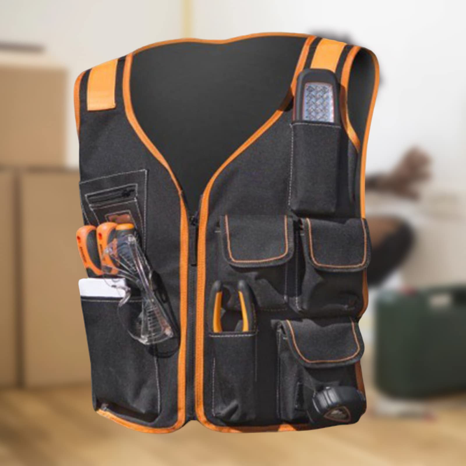 Lightweight Work Vest for Carpenters - Large Capacity Tool Vest with Customizable Pouches | Durable & Practical Tool Holder for Construction, Woodworking & DIY Projects