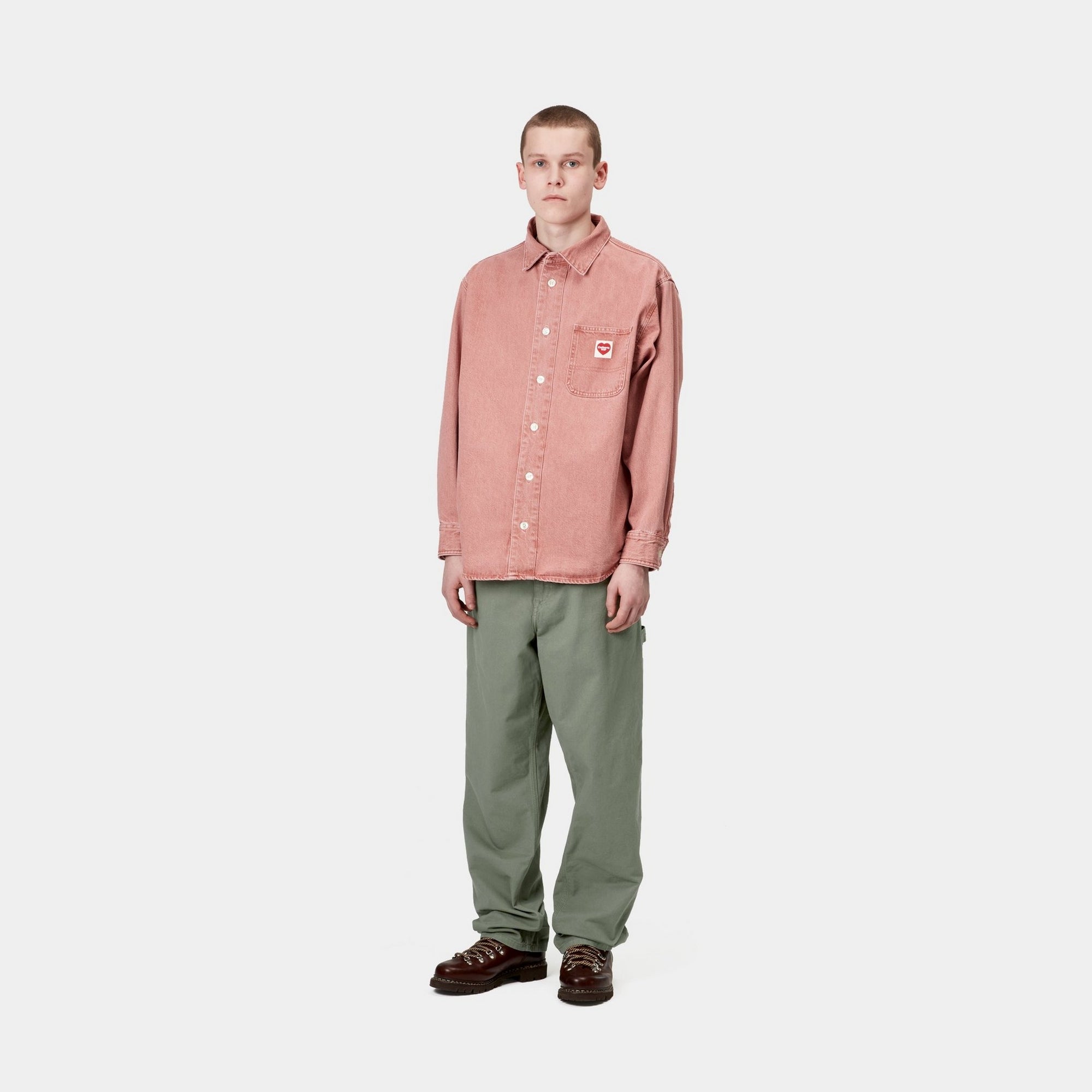 Single Knee Work Pants - Durable Drill Fabric | Park (Garment Dyed) for Construction, Hiking & Outdoor Activities