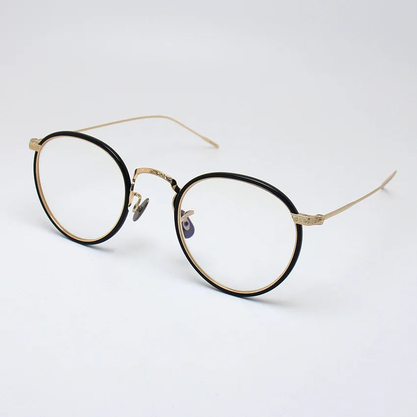 Stylish Black Titanium Oval Round Eyeglasses for Women - Lightweight & Durable Full Rim Frames - Perfect for Work, Reading & Everyday Fashion