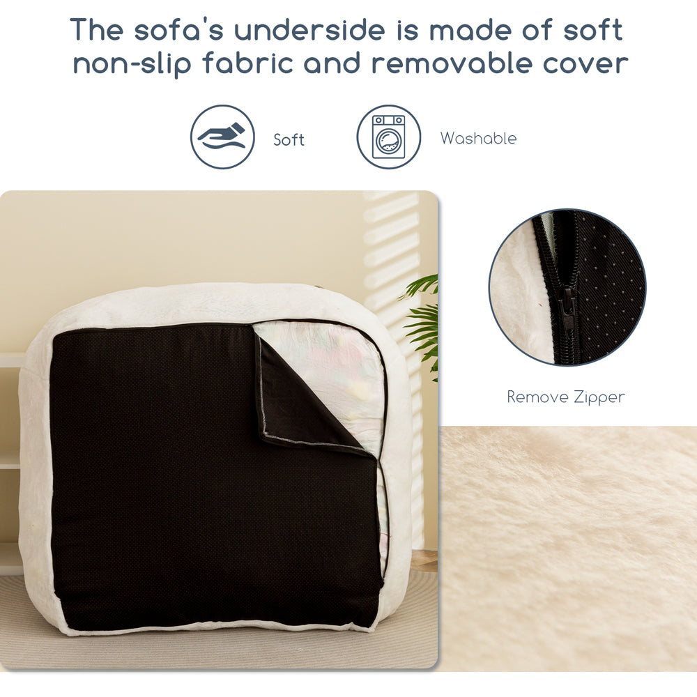 MAXYOYO Oversized Bean Bag Chair with Armrests - Extra Large Comfortable Gaming Lounger, Reading Sofa for Adults & Teens - Soft Beige Fabric - Perfect for Living Room, Bedroom, Dorm or Game Room Relaxation