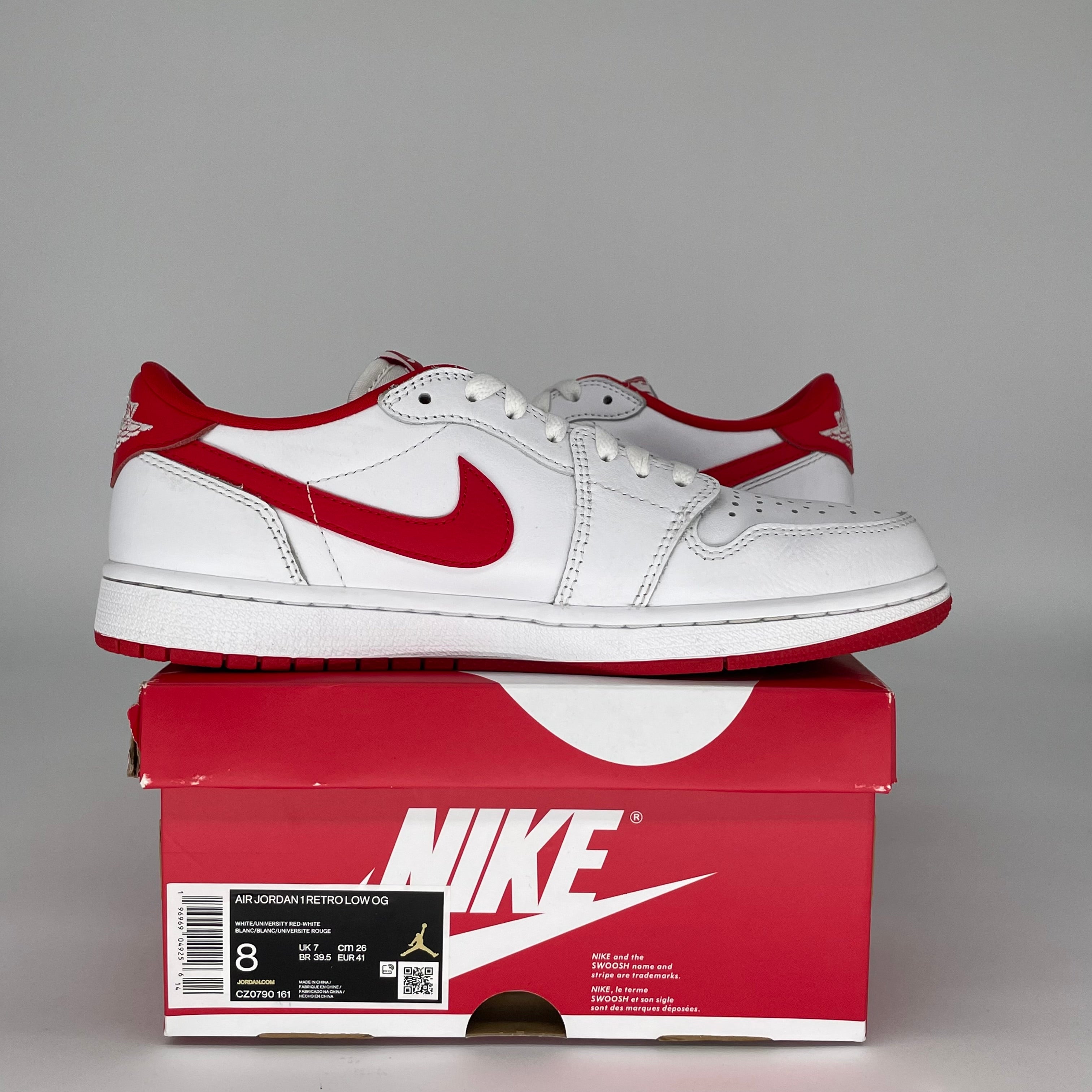 Air Jordan 1 Low University Red Men's Shoes - Size 8 (CZ0790-161) | Retro Basketball Sneakers for Casual Wear & Street Style