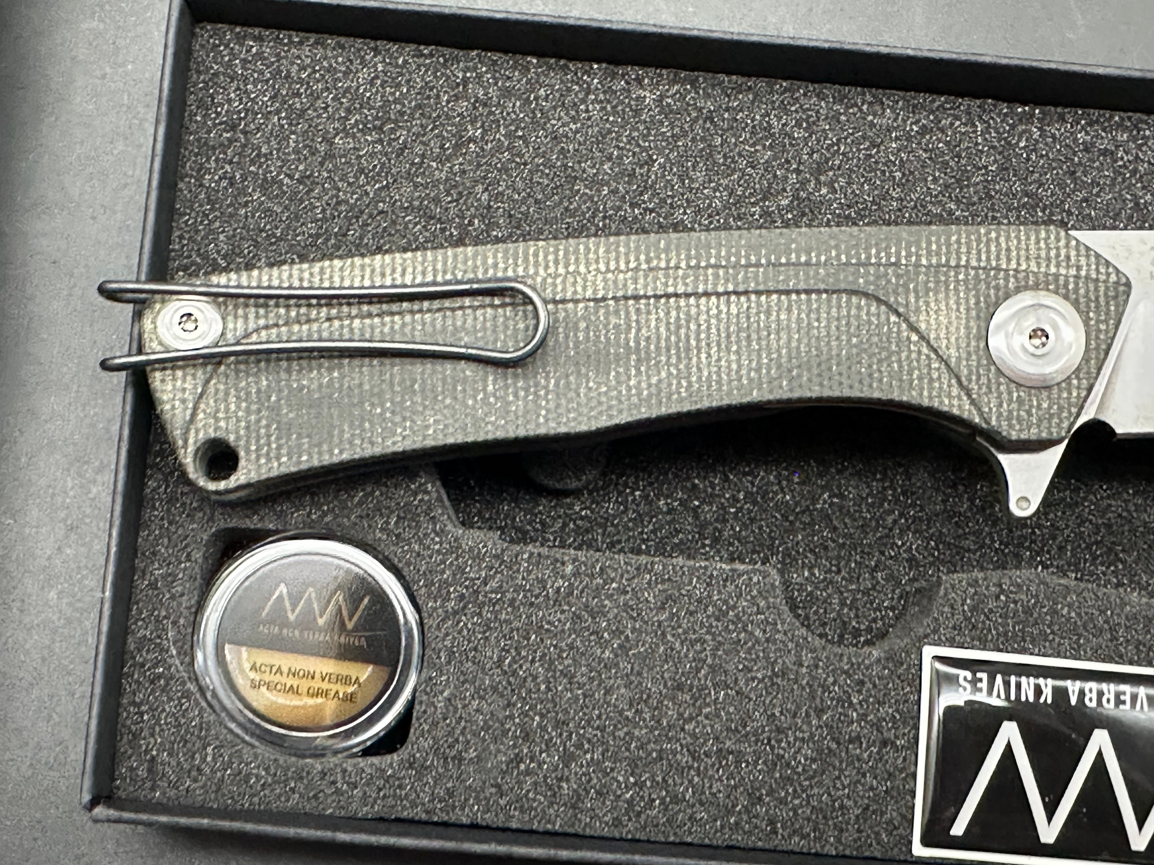 Acta Non Verba Z100 Liner Lock Folding Knife - Black G10 Handle, 3.5