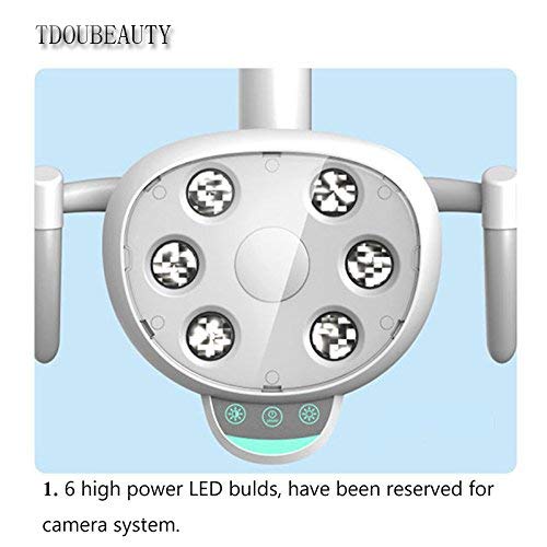 CX249-23 Professional LED Shadowless Dental Light with 6 High-Power Bulbs - Touch Button & Sensor Dual Control - 22MM Adjustable for Dental Clinics, Oral Surgery & Teeth Whitening Procedures