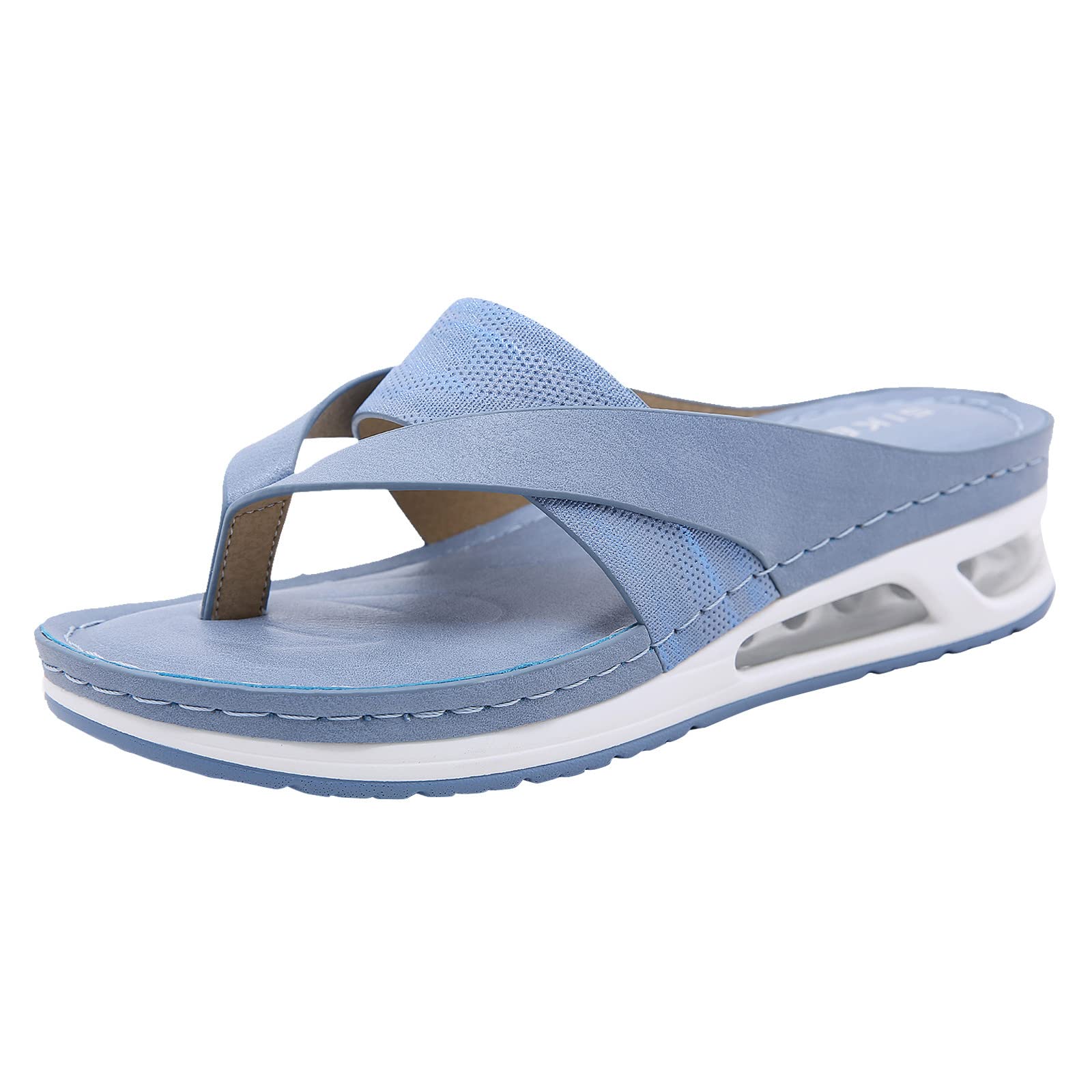 Ankarnis Women's Dressy Summer Wedge Sandals – Air Cushioned Thong Sandals with Open Toe & Hollow Out Design – Roman Style Flip Flops for Casual Wear, Beach, Vacation & Outdoor Activities