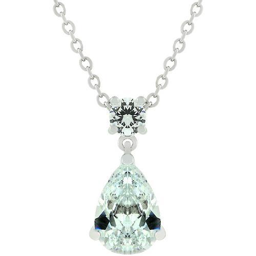 Elegant Pear-Shaped Cubic Zirconia Chandelier Pendant Necklace - Perfect for Weddings, Parties & Evening Events