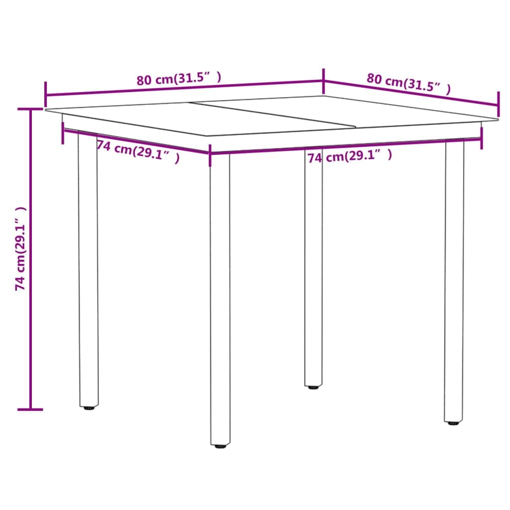 vidaXL 5-Piece Patio Dining Set - Black Cotton Rope Chairs with Powder-Coated Steel Frame & Square Tempered Glass Table - Outdoor Garden Furniture for Backyard, Poolside, or Balcony - Durable Indoor/Outdoor Use