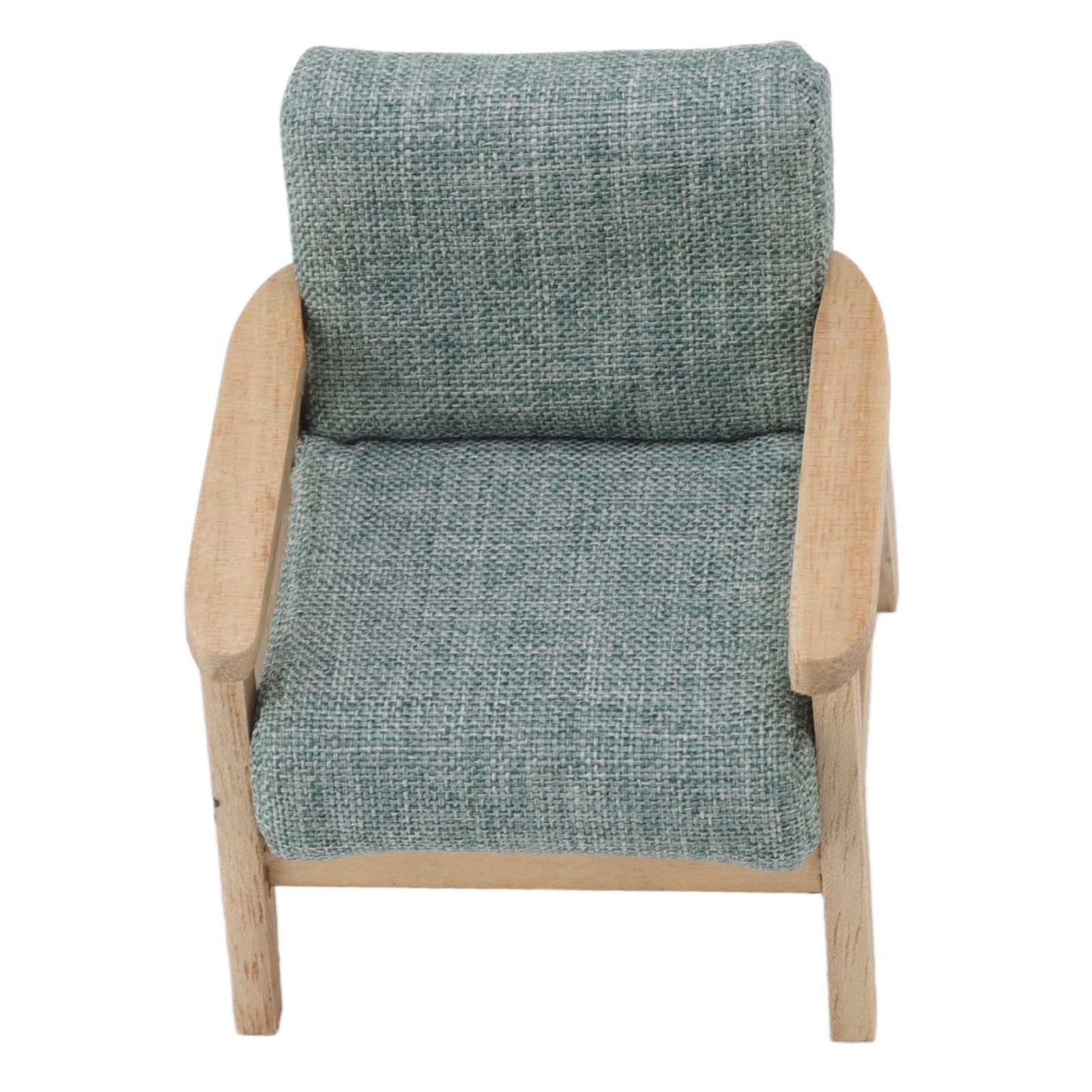 Miniature Dollhouse Sofa - Realistic Fabric Armchair with Japanese Style for Living Room, Grey Green - Perfect for Dollhouse Decor, DIY Projects & Collectors