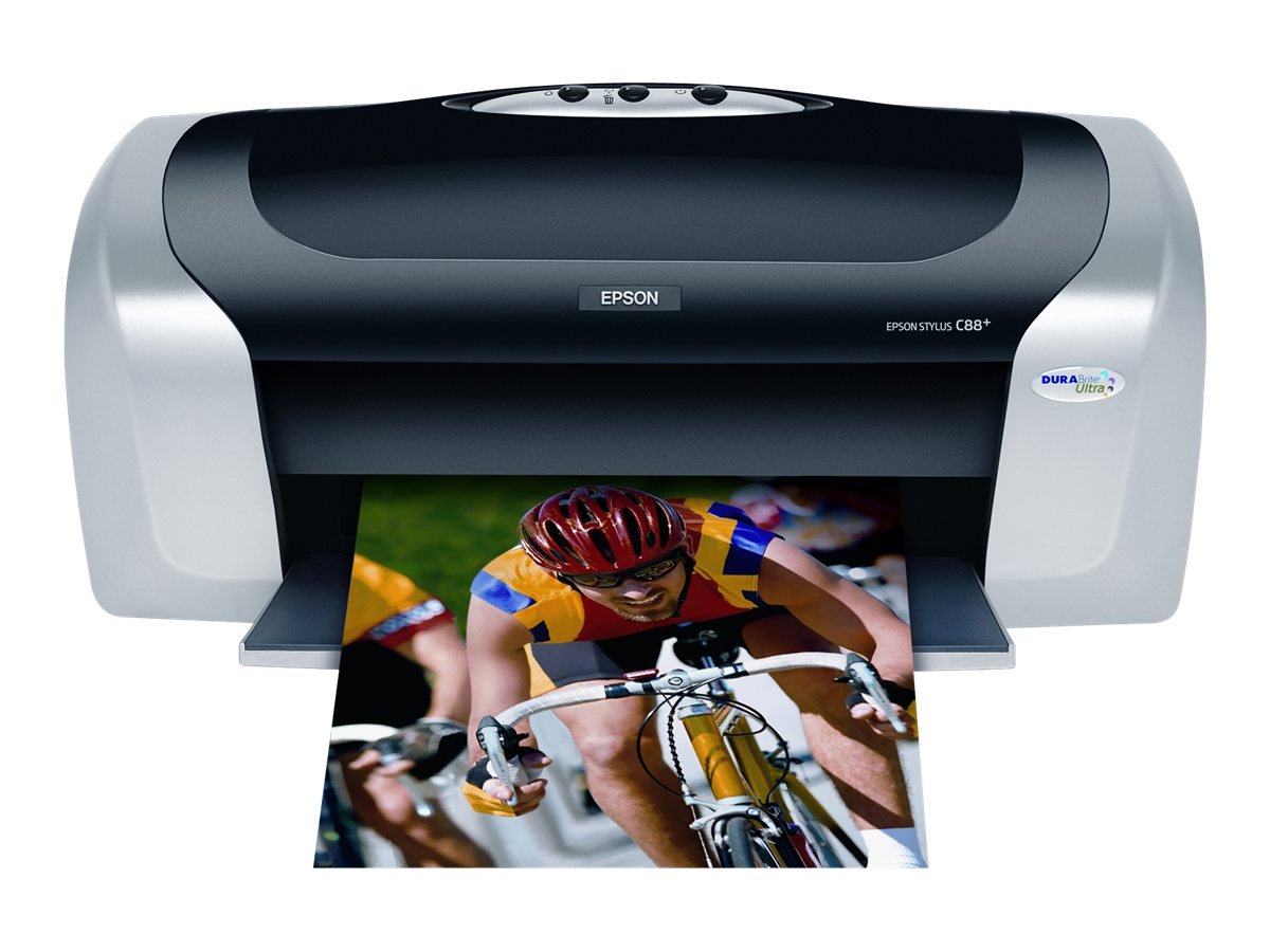 Epson Stylus C88+ Color Inkjet Printer - 5760 x 1440 dpi High Resolution, Plain Paper Printing, Desktop Model C11C617121 - Perfect for Home Office, Small Business & School Projects