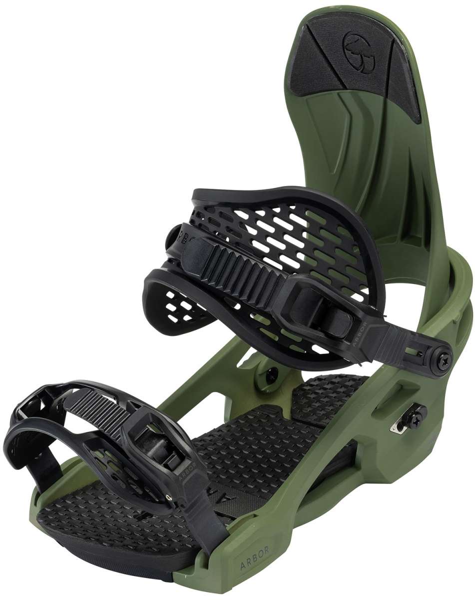 2024 Arbor Spruce Snowboard Bindings - Lightweight & Durable for All-Mountain Riding | Perfect for Freestyle & Powder Snowboarding