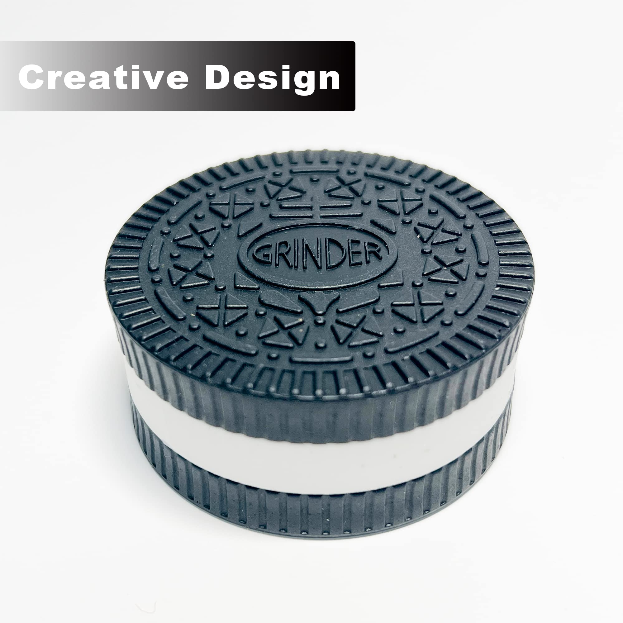 2.2 Inch Herb and Spice Grinder - Portable Pocket Grinder with Unique Biscuit Cookie Design - Perfect for Kitchen, Camping & Travel Use