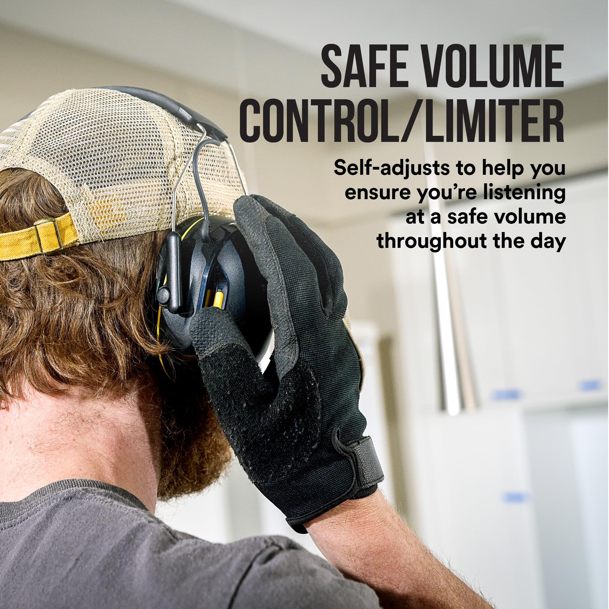 3M WorkTunes Connect Wireless Hearing Protector with Bluetooth Technology - 26 dB NRR Noise Cancelling Headphones for Construction, Woodworking & Lawn Mowing | OSHA Compliant Hearing Protection for Work Safety